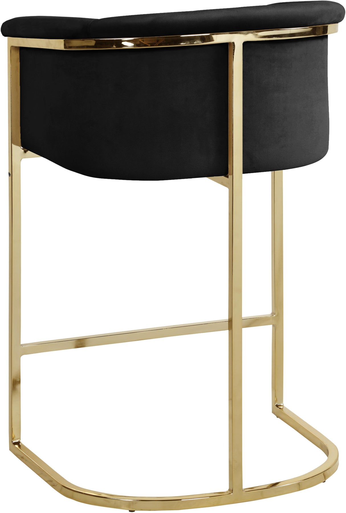 Donatella Black Velvet Stool - galleria furniture outlet