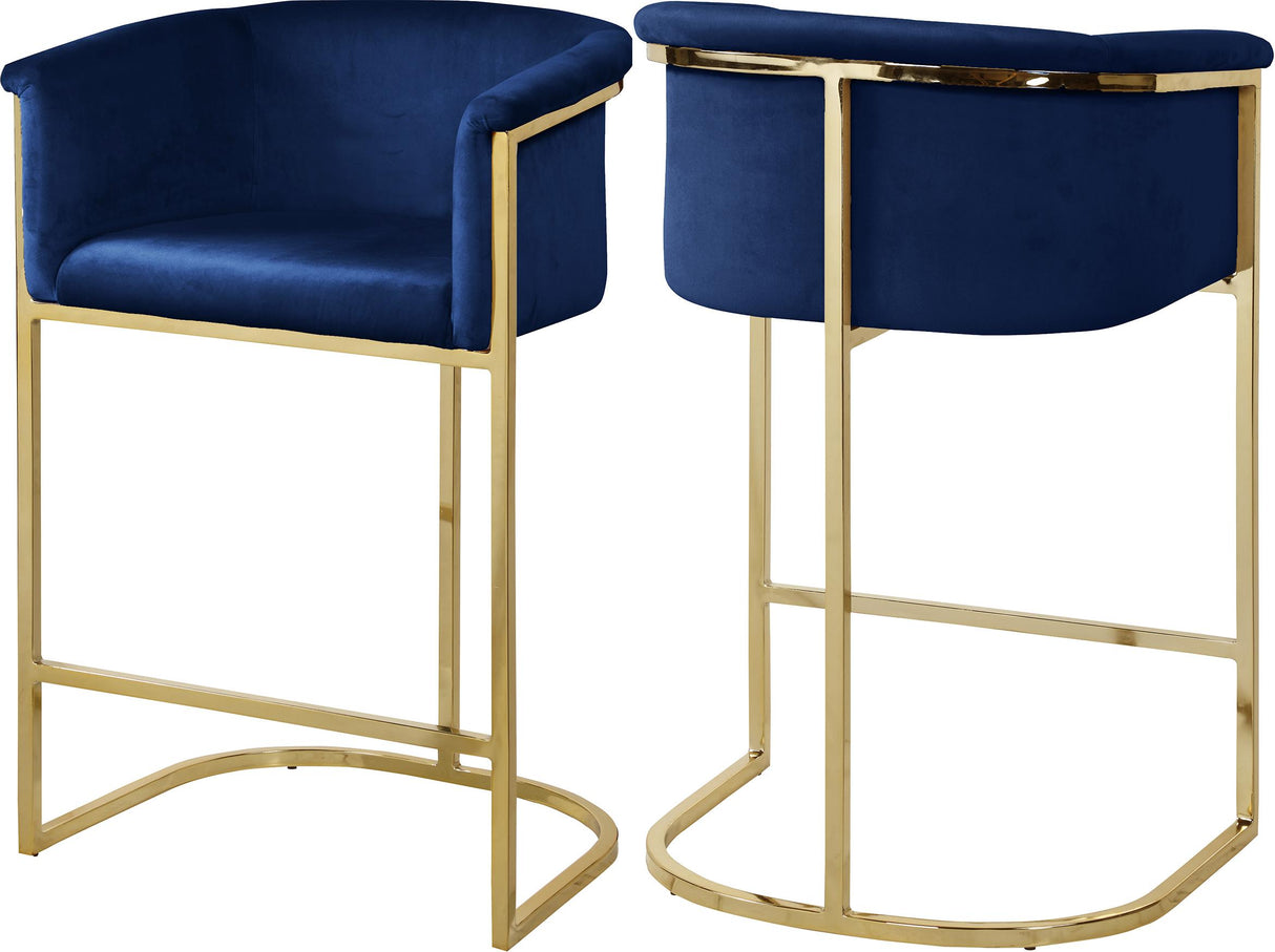 Donatella Navy Velvet Stool