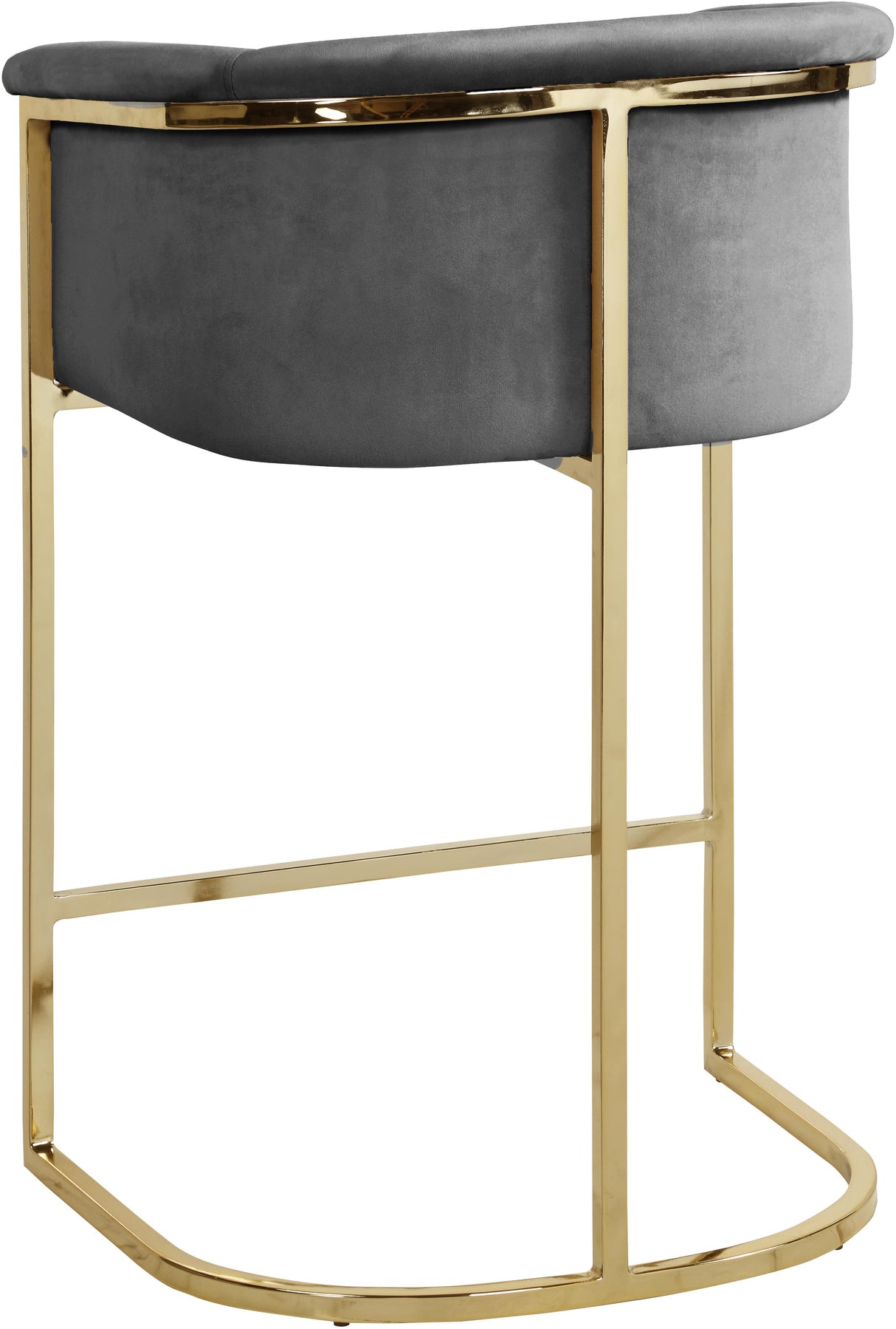 Donatella Grey Velvet Stool - galleria furniture outlet