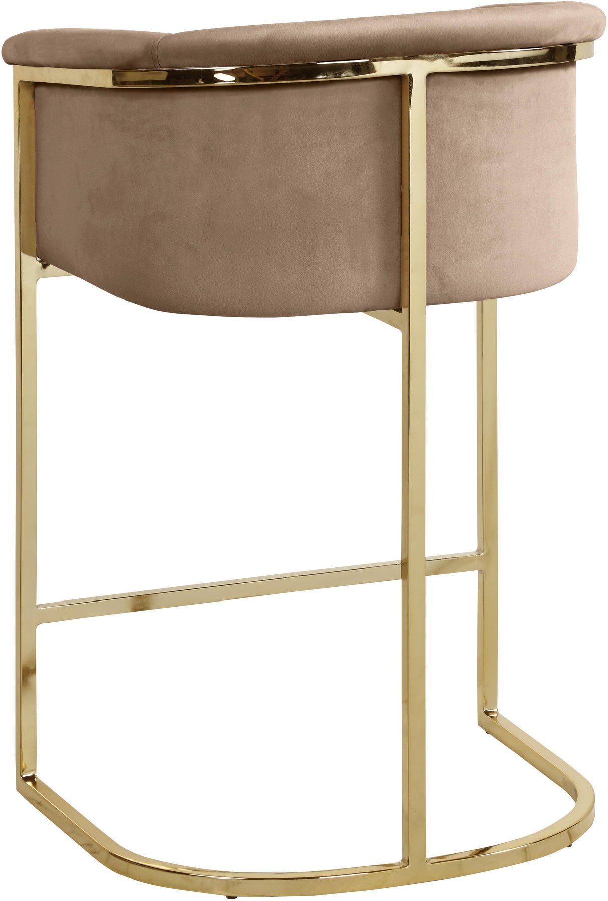 Donatella Beige Velvet Stool - galleria furniture outlet