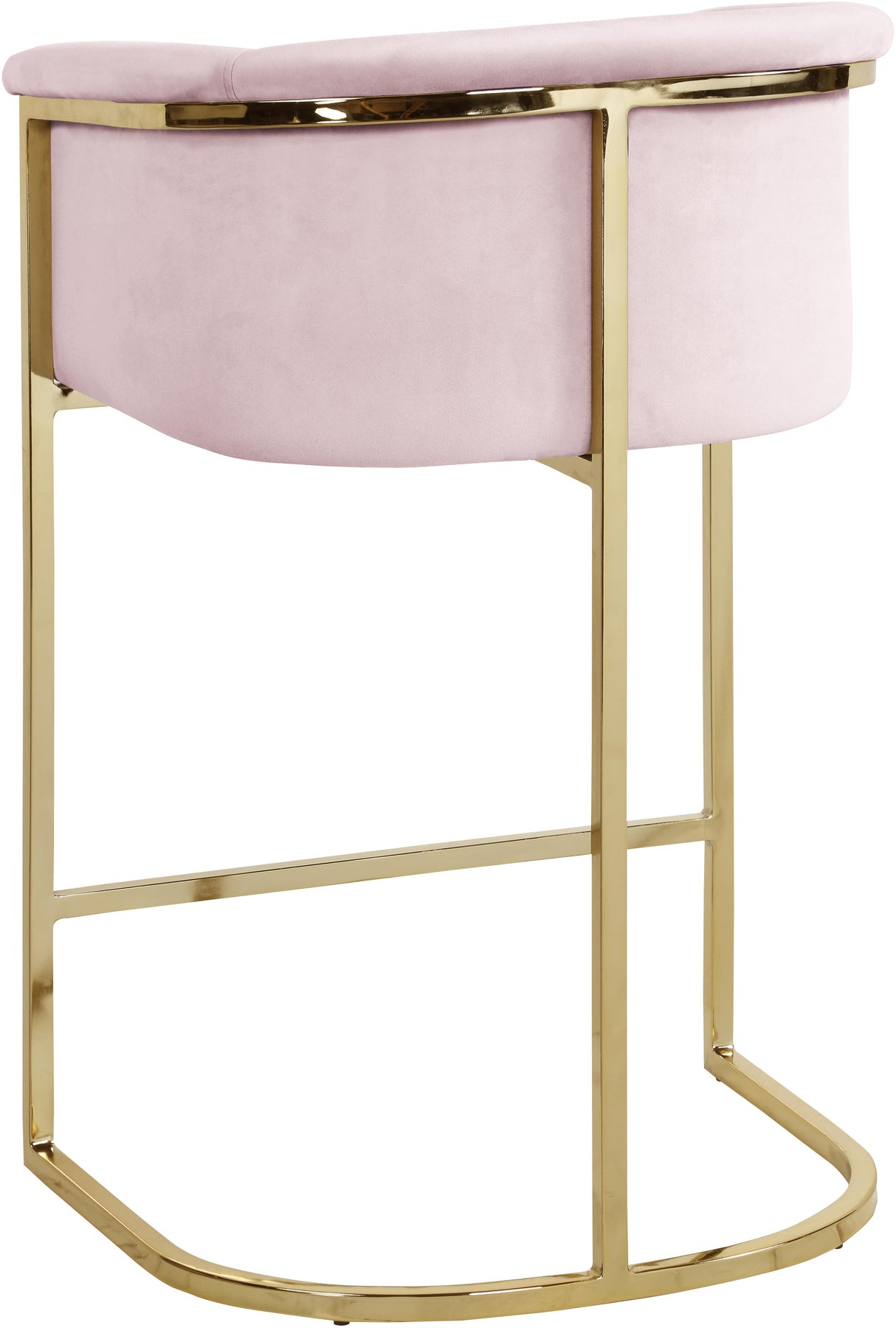 Donatella Pink Velvet Stool - galleria furniture outlet