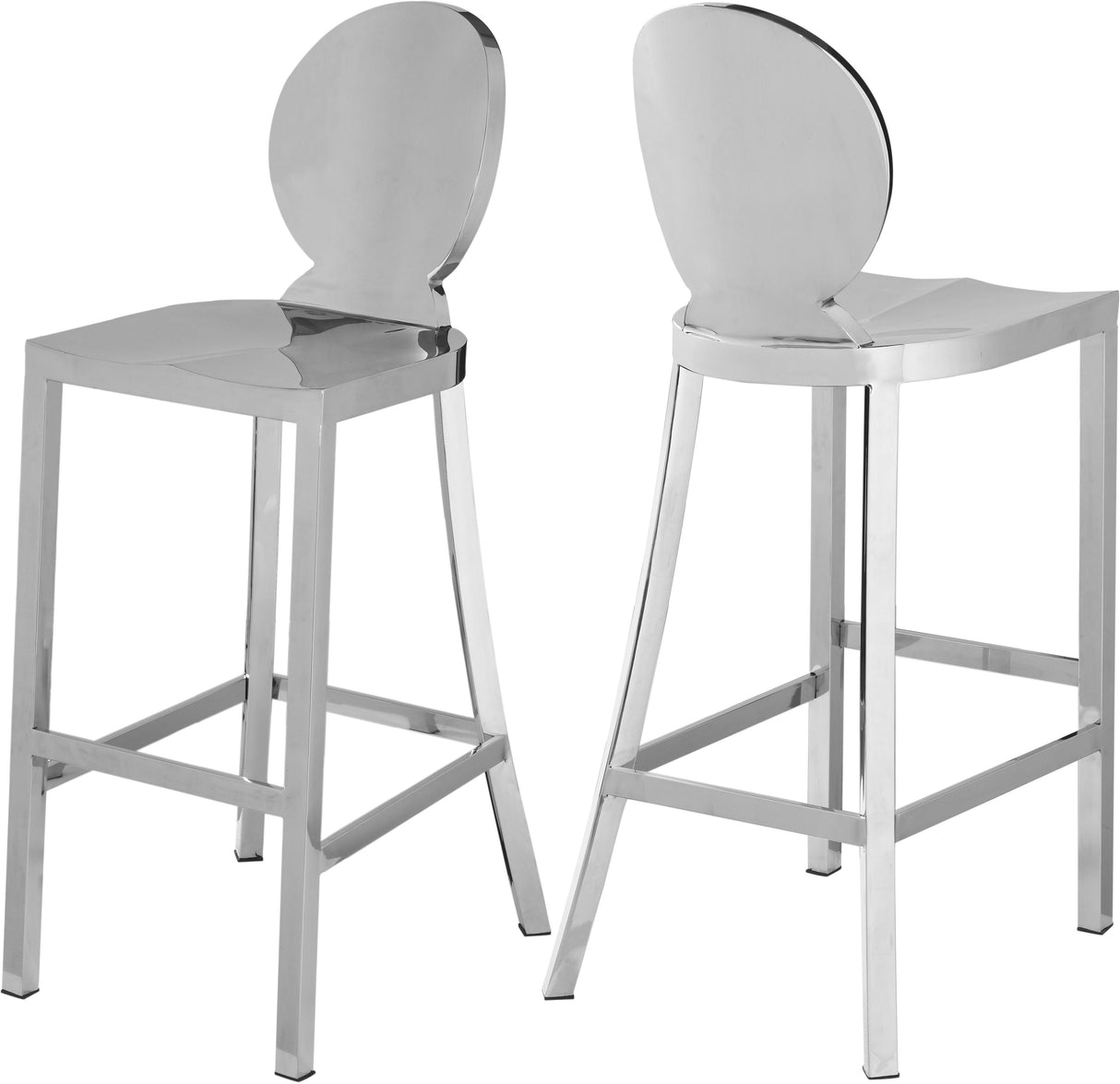 Maddox Chrome Stool - galleria furniture outlet