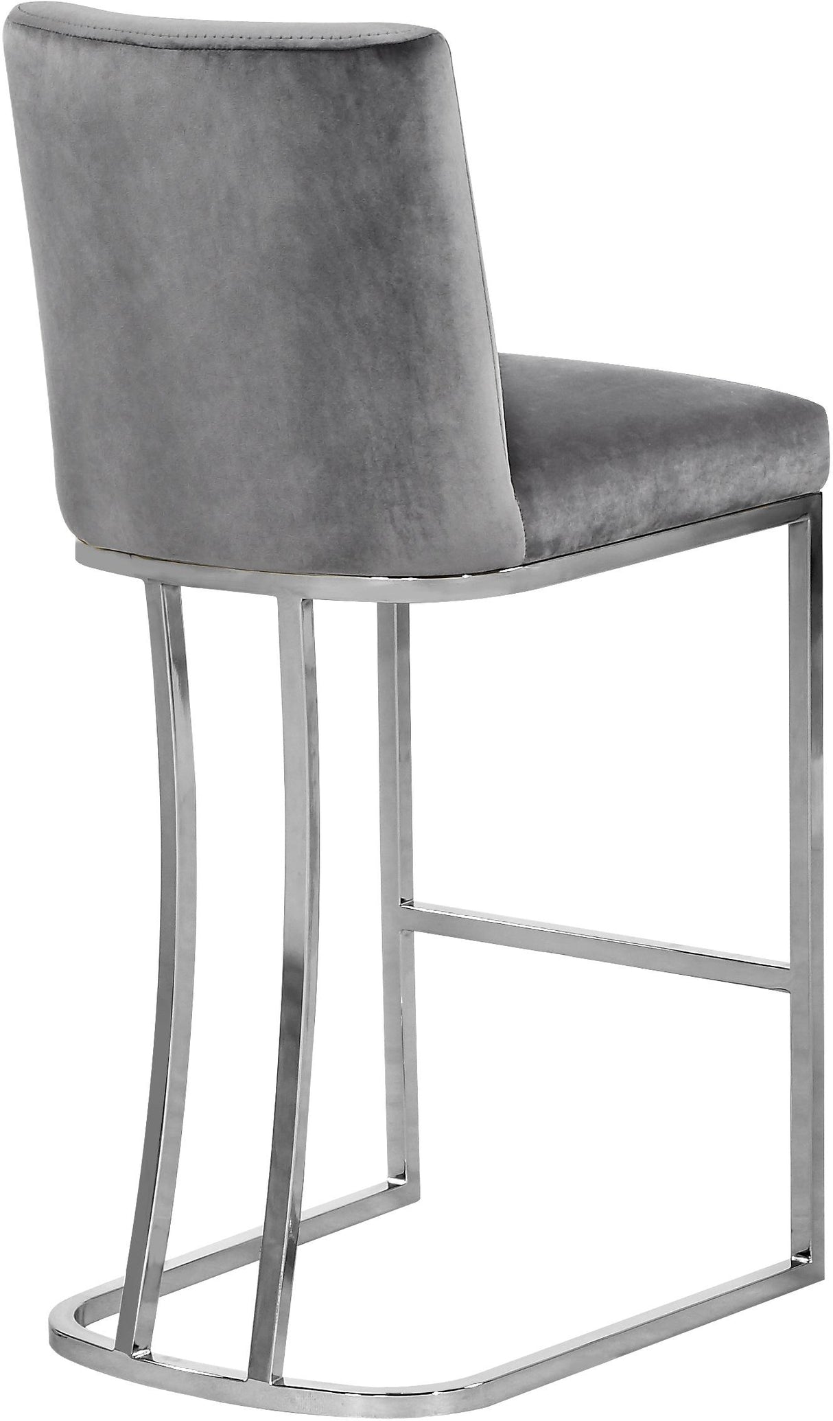 Heidi Grey Velvet Stool - galleria furniture outlet