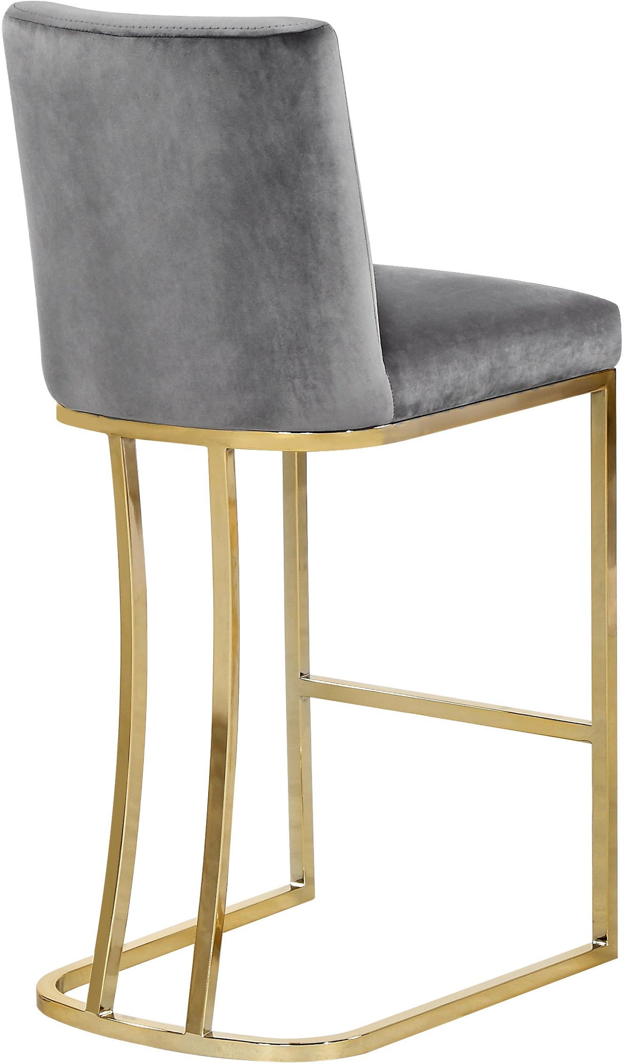 Heidi Grey Velvet Stool - galleria furniture outlet