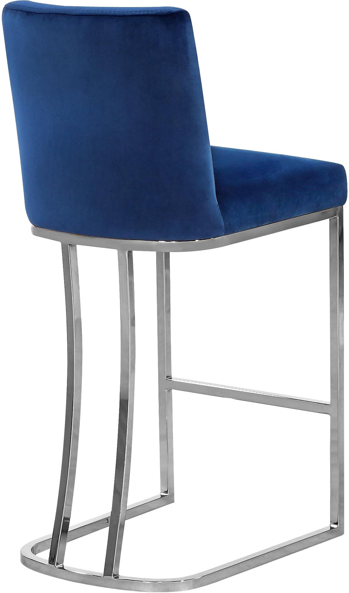 Heidi Navy Velvet Stool - galleria furniture outlet