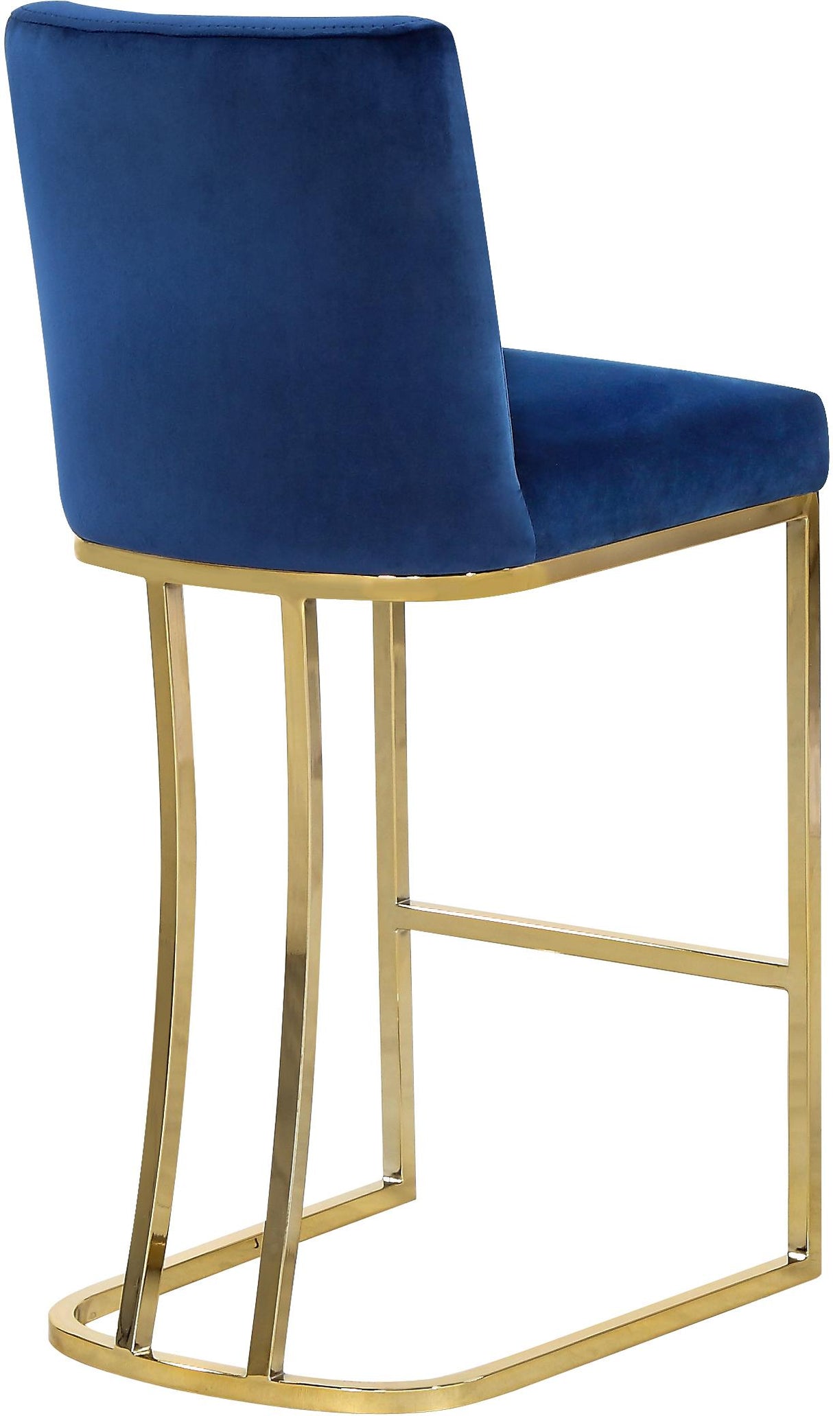 Heidi Navy Velvet Stool - galleria furniture outlet