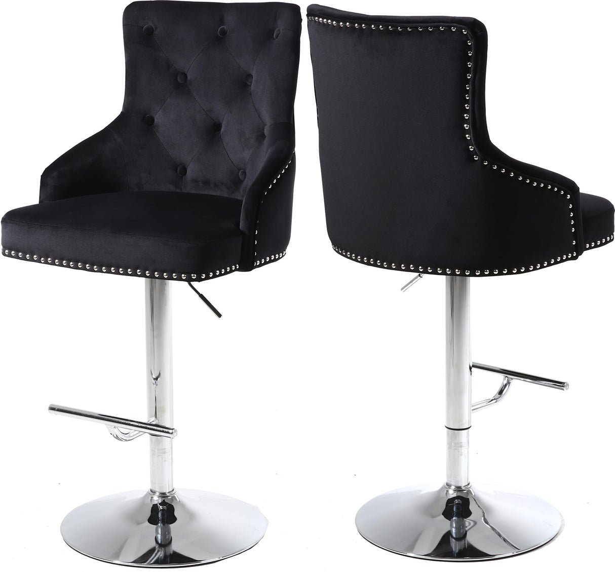 Claude Black Velvet Adjustable Stool