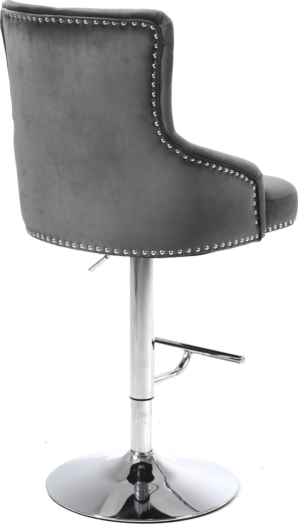 Claude Grey Velvet Adjustable Stool - galleria furniture outlet