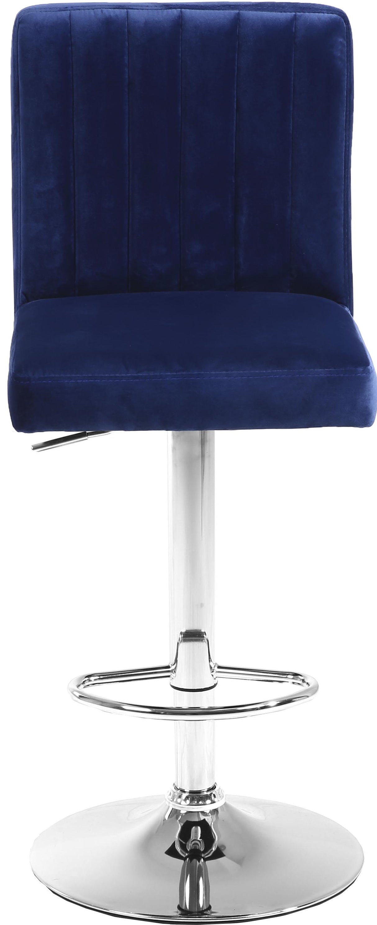 Joel Navy Velvet Adjustable Stool - galleria furniture outlet