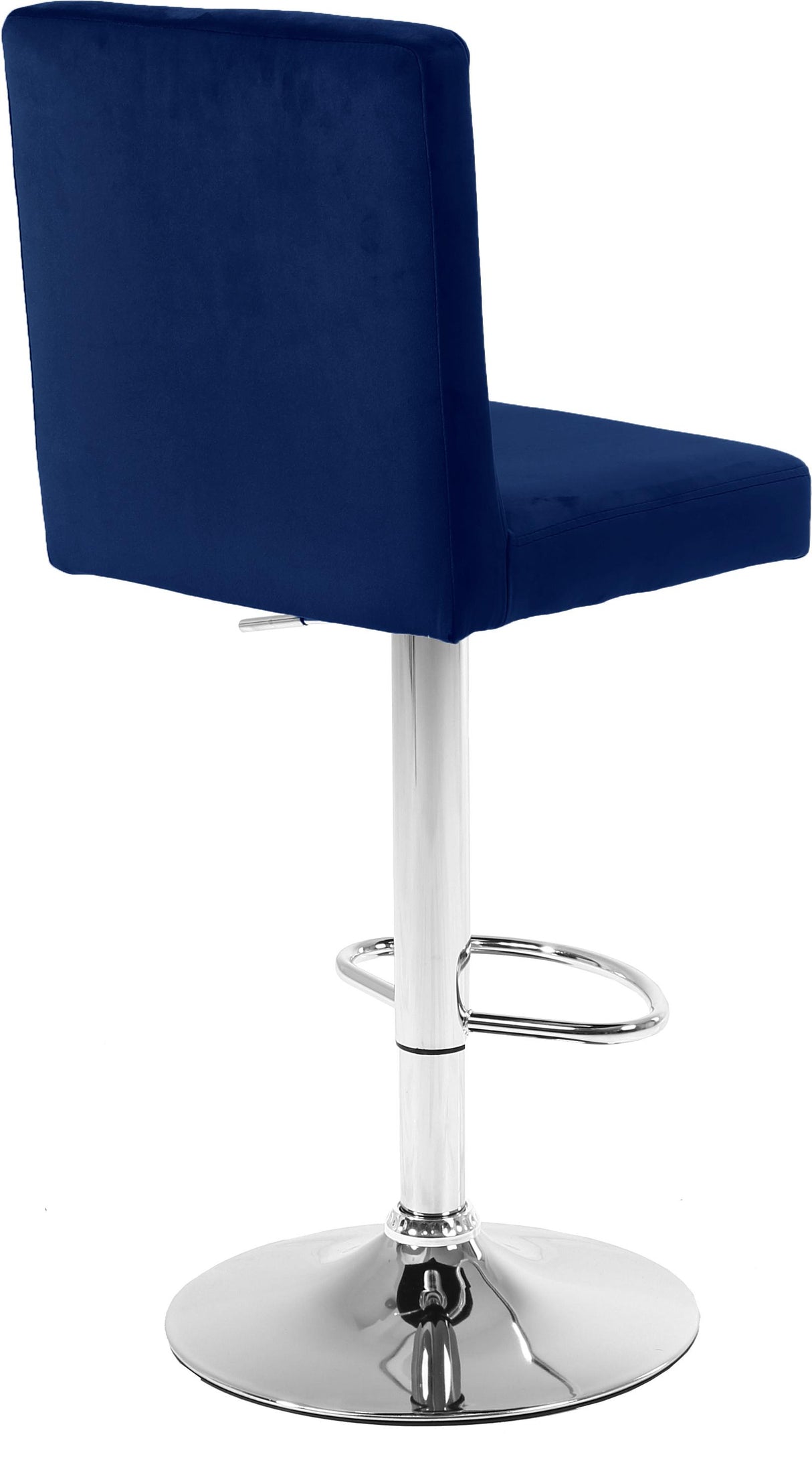 Joel Navy Velvet Adjustable Stool - galleria furniture outlet