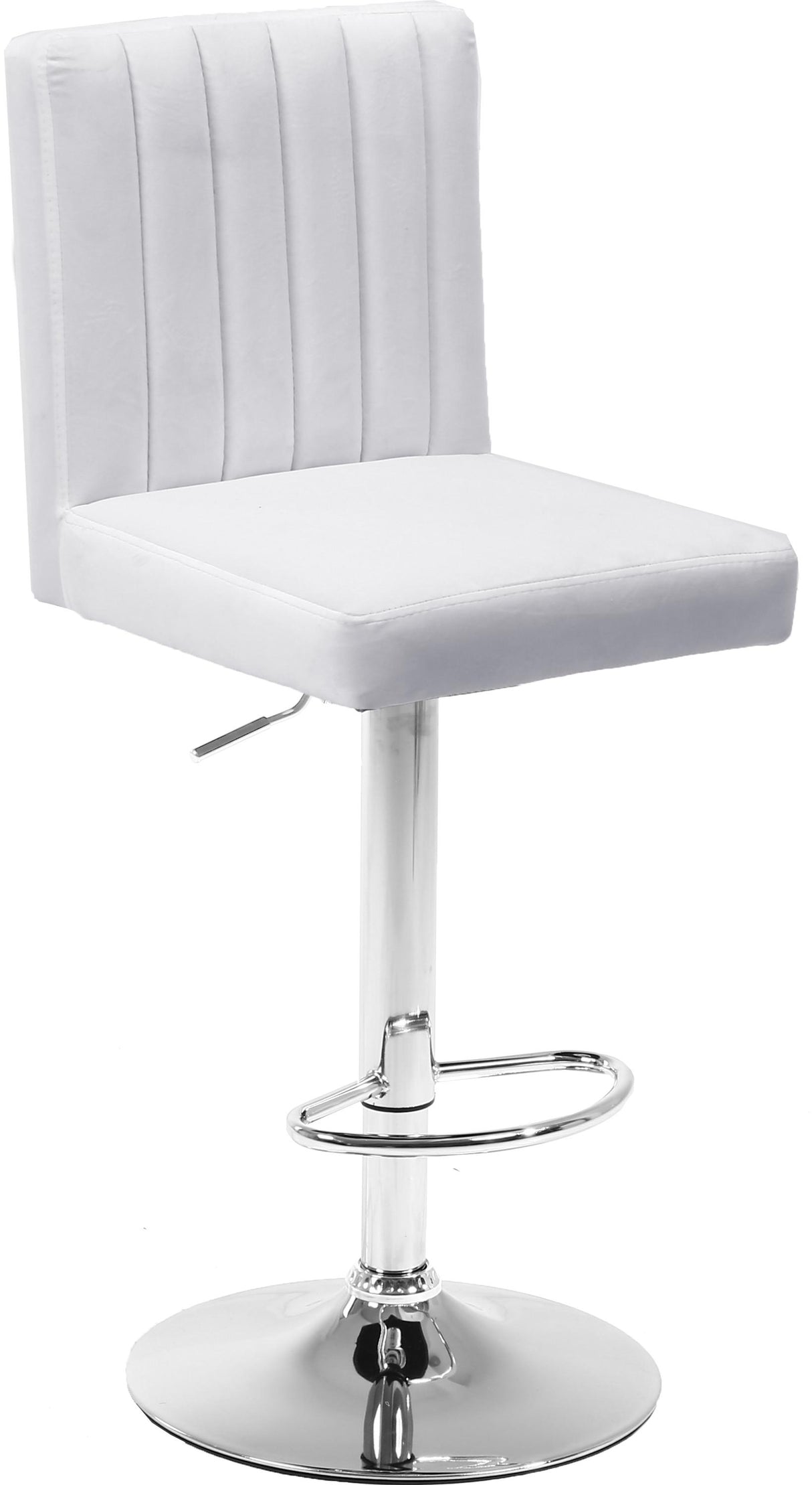 Joel White Velvet Adjustable Stool - galleria furniture outlet