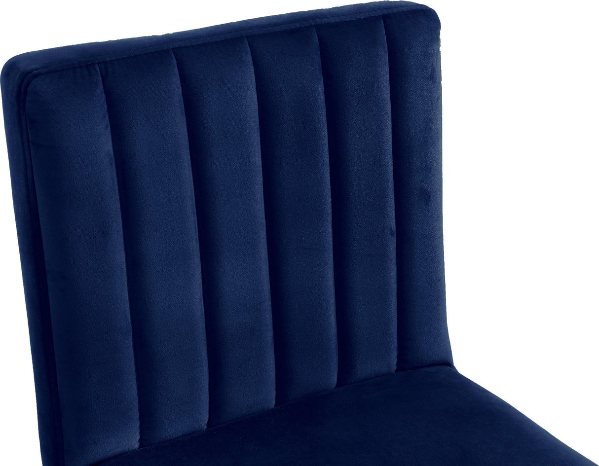 Joel Navy Velvet Adjustable Stool - galleria furniture outlet