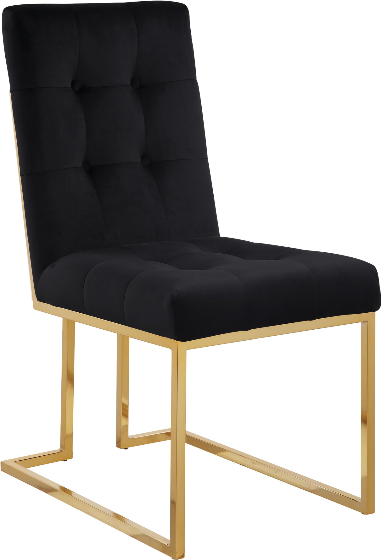 Pierre Black Velvet Dining Chair - galleria furniture outlet