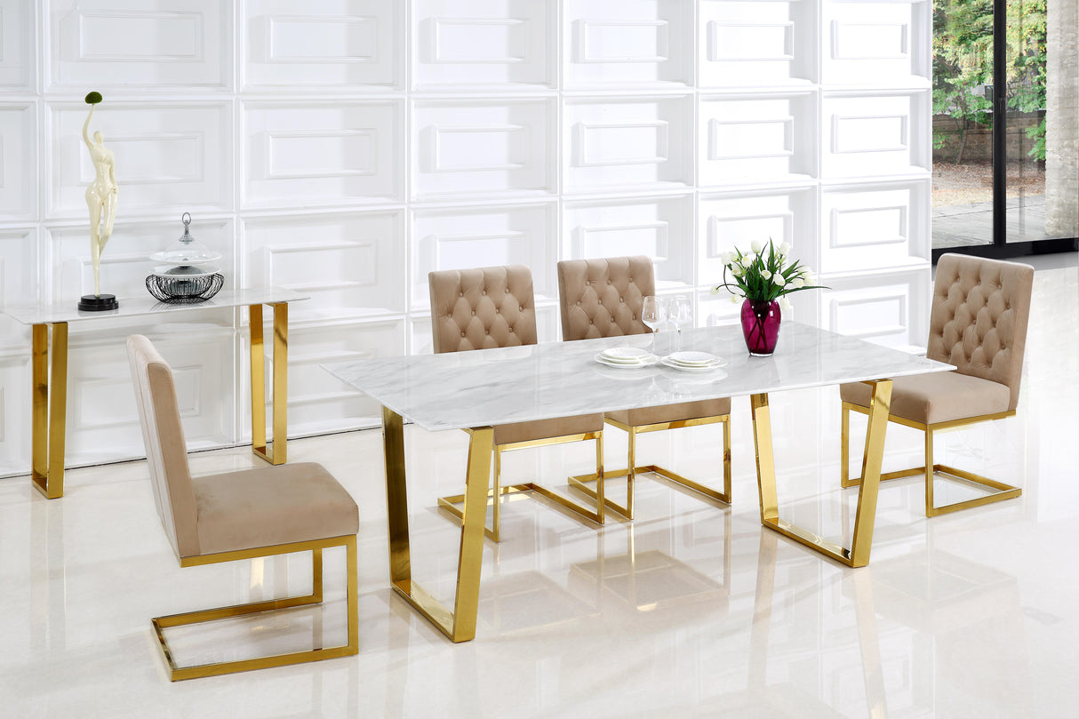 Cameron Gold Dining Table - galleria furniture outlet