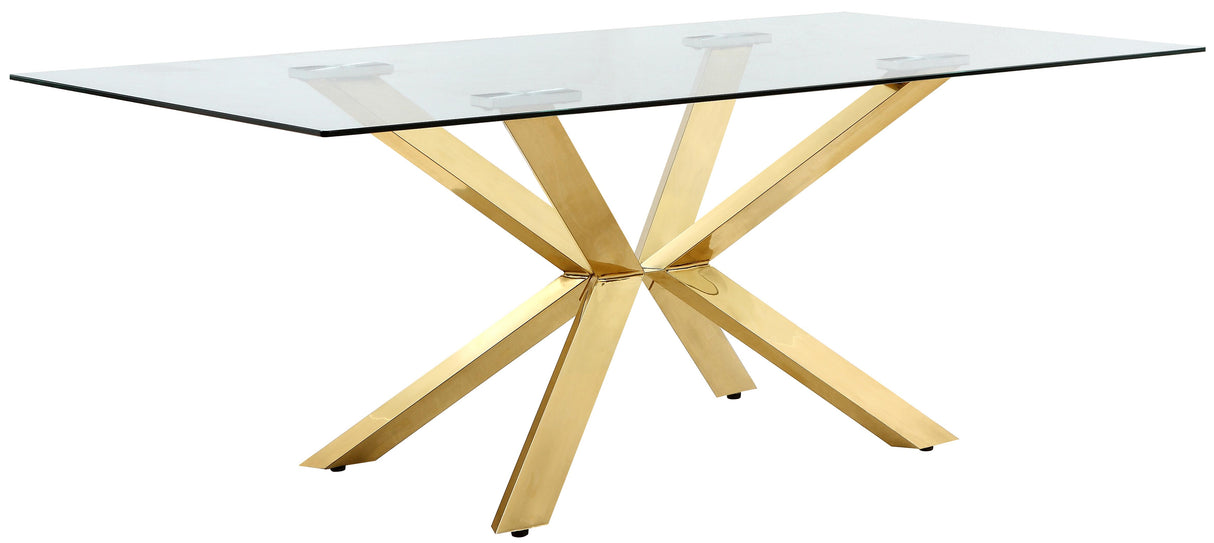 Capri Gold Dining Table - galleria furniture outlet