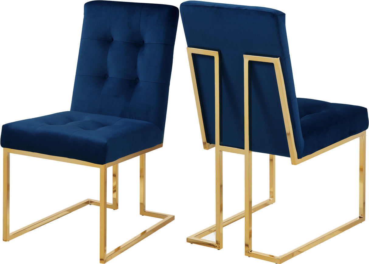 Pierre Navy Velvet Dining Chair - galleria furniture outlet