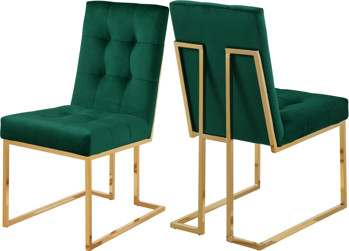 Pierre Green Velvet Dining Chair - galleria furniture outlet