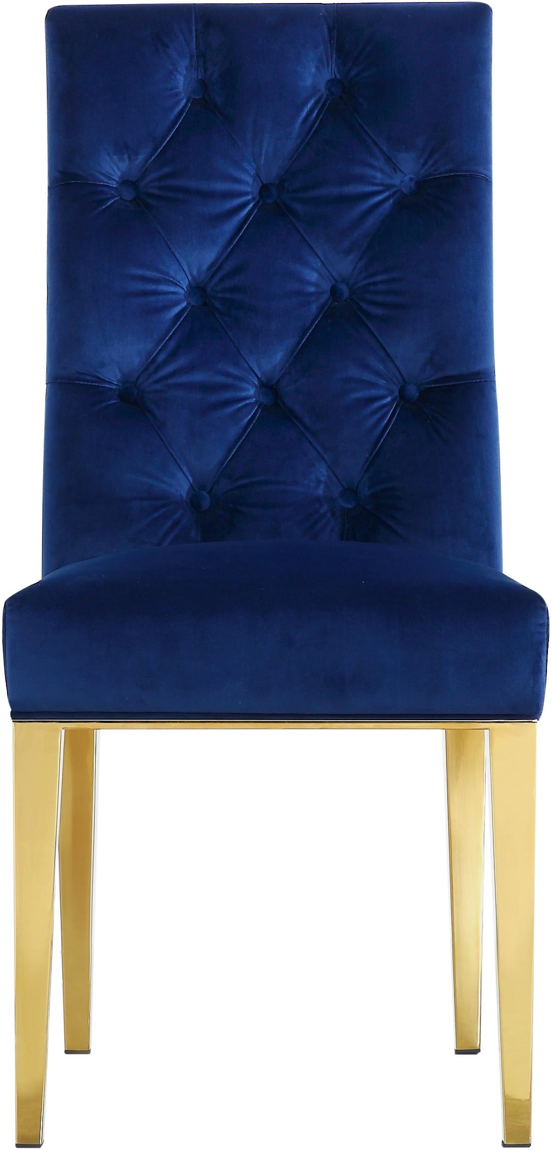 Capri Navy Velvet Dining Chair - galleria furniture outlet