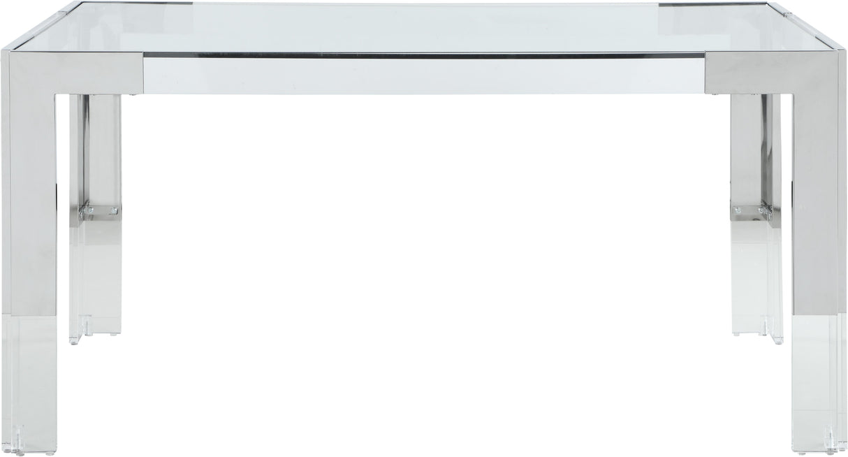 Casper Rich Chrome Dining Table - galleria furniture outlet