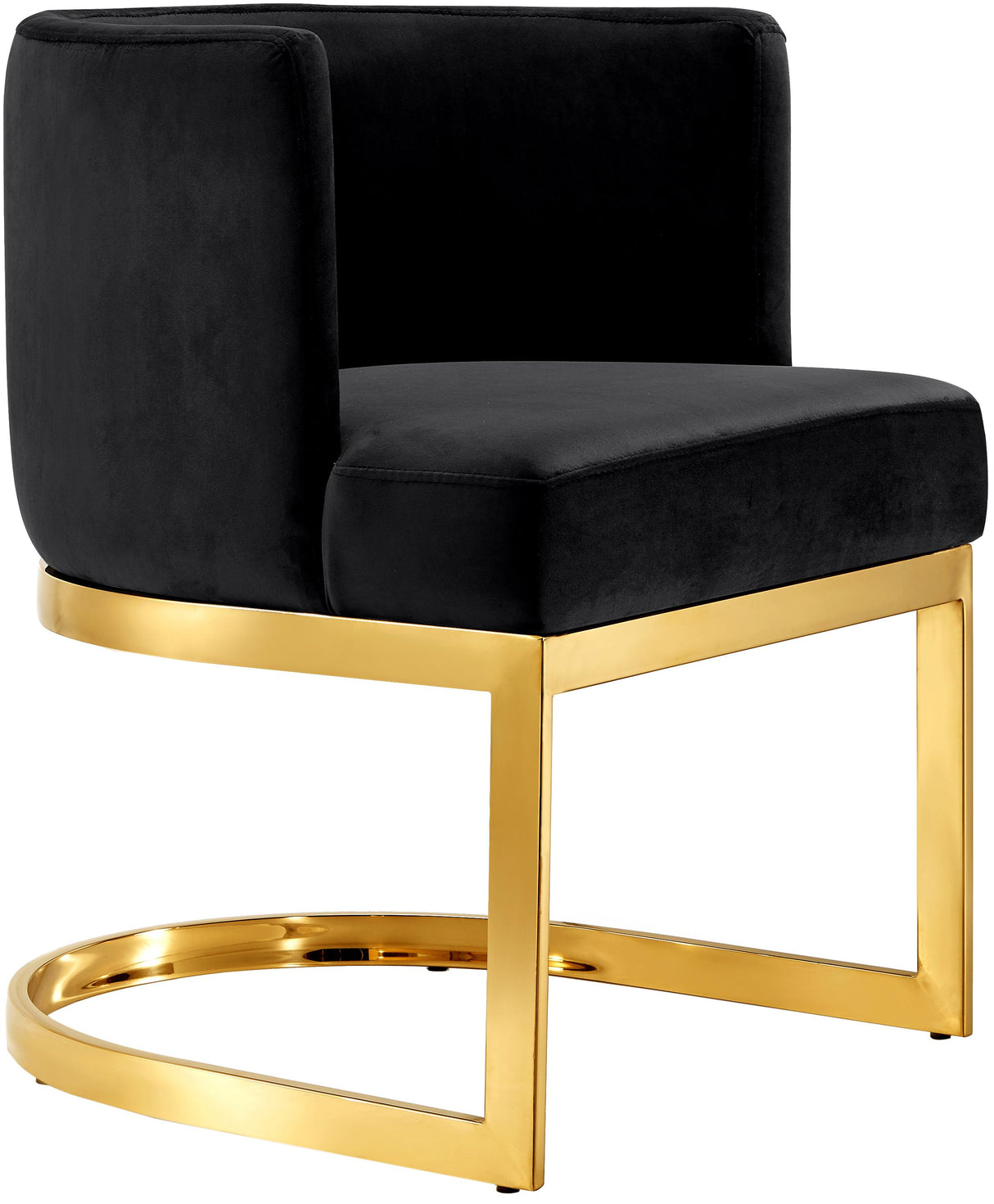 Gianna Black Velvet Dining Chair - galleria furniture outlet
