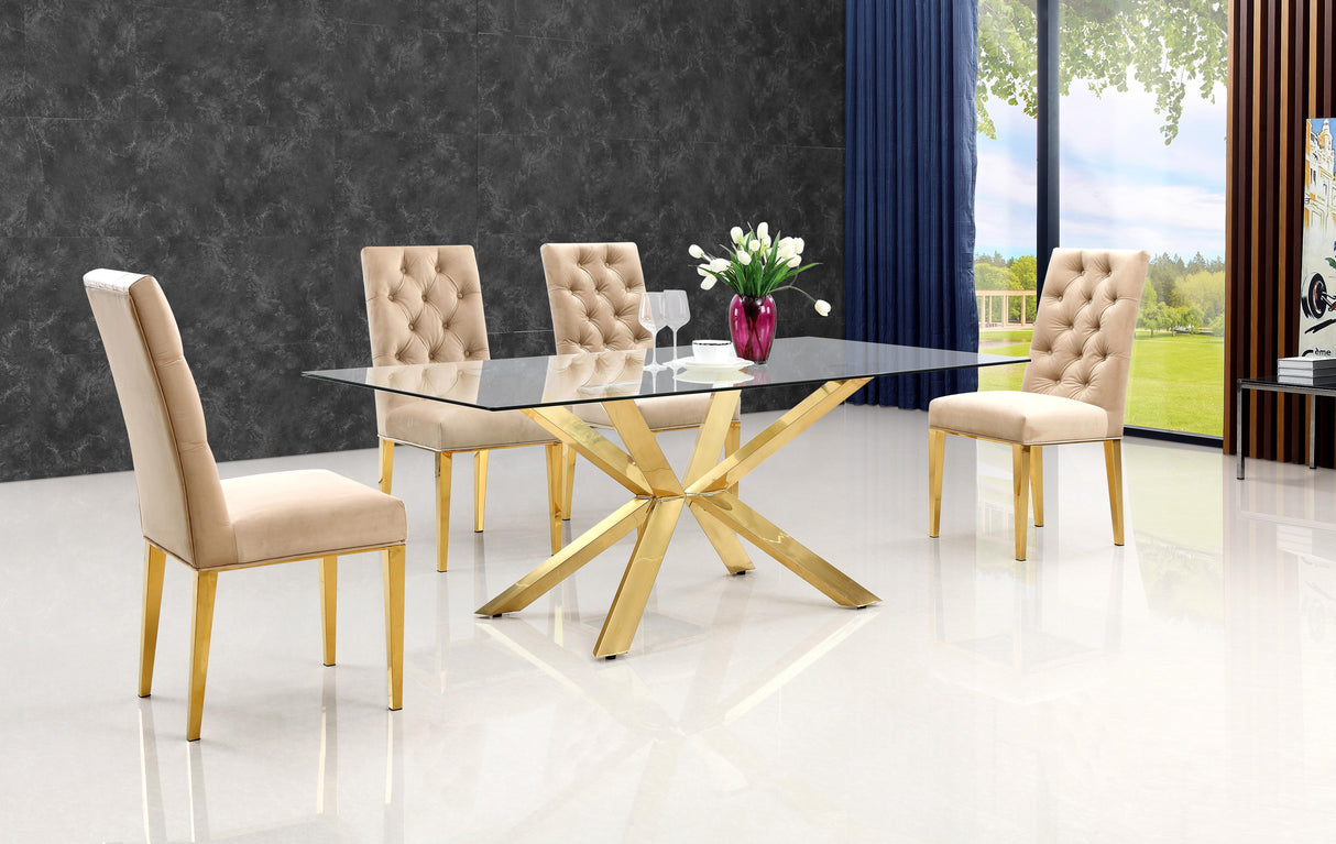 Capri Gold Dining Table - galleria furniture outlet