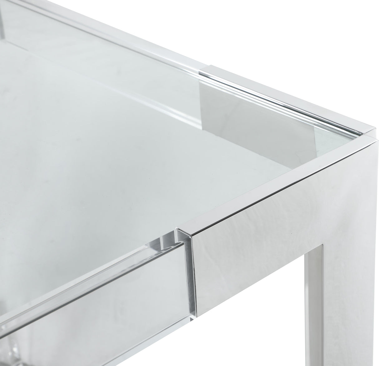 Casper Rich Chrome Dining Table - galleria furniture outlet