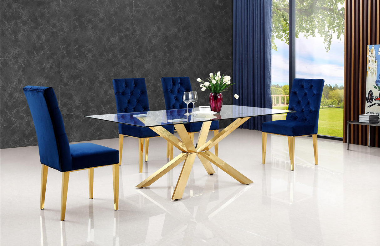Capri Gold Dining Table - galleria furniture outlet