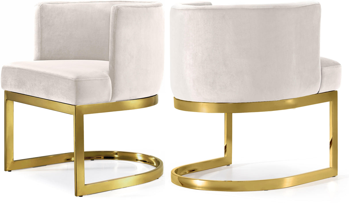 Gianna Cream Velvet Dining Chair - galleria furniture outlet