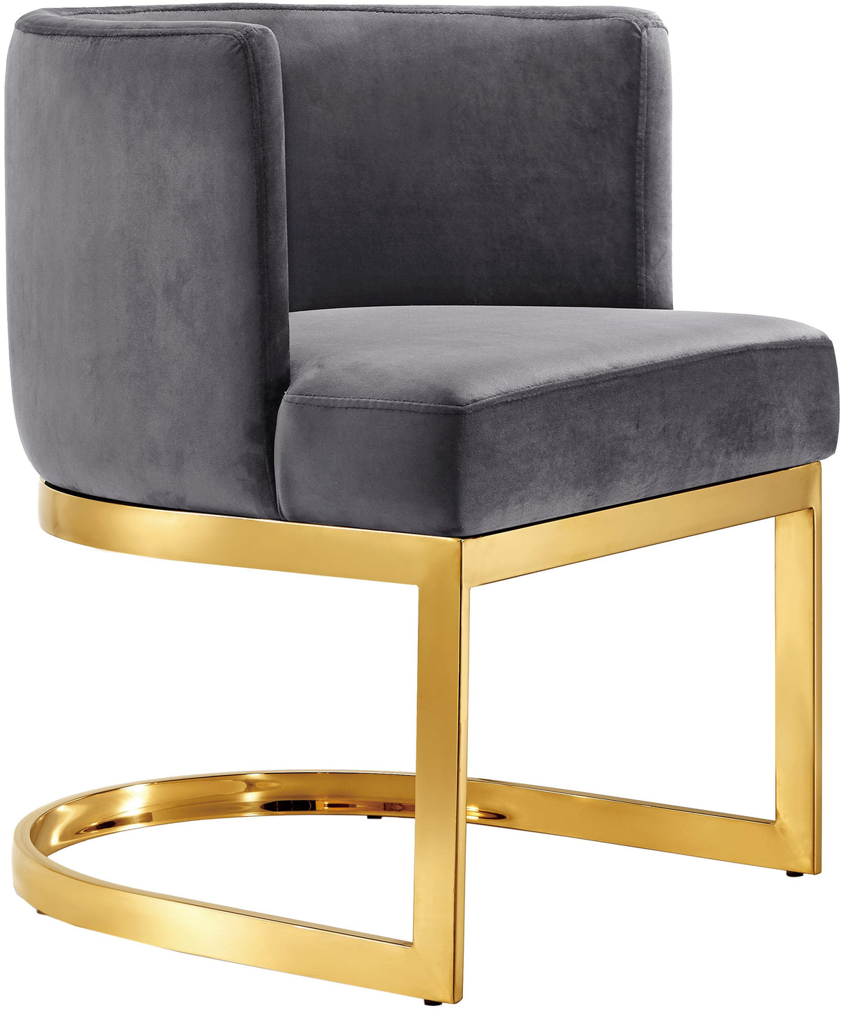 Gianna Grey Velvet Dining Chair - galleria furniture outlet
