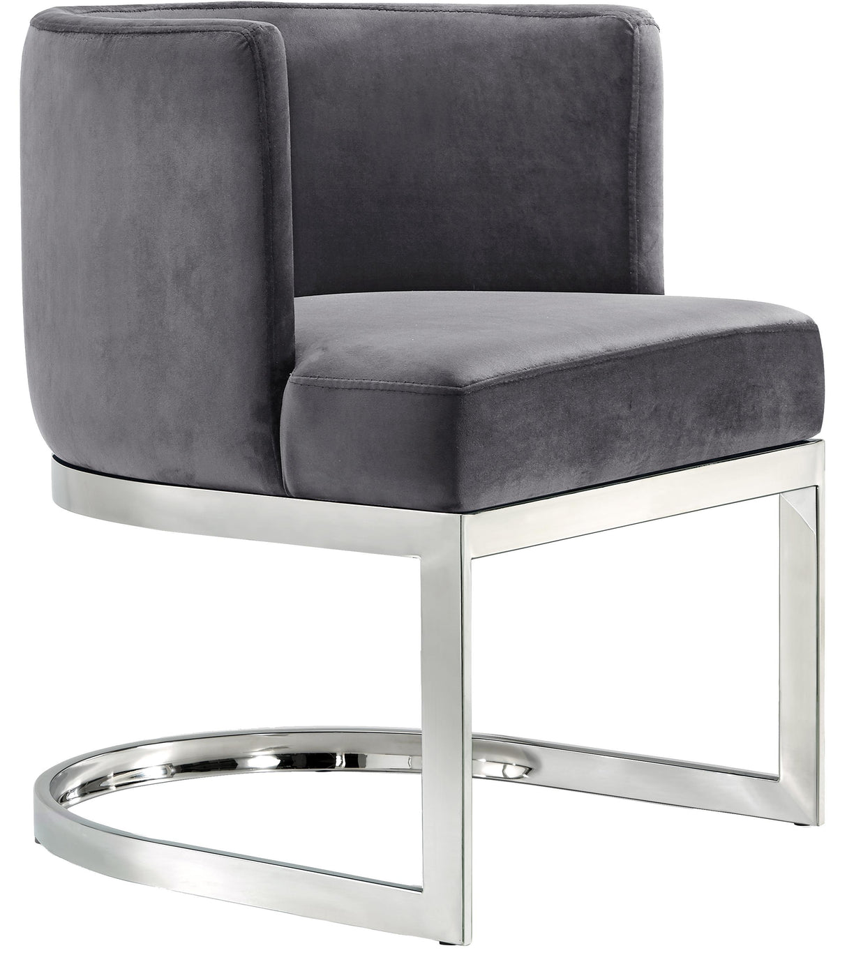 Gianna Grey Velvet Dining Chair - galleria furniture outlet