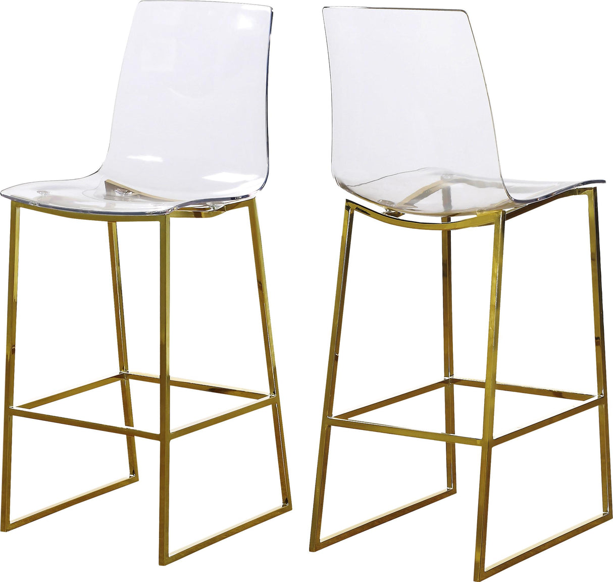 Lumen Gold Metal/Lucite Polycarbonate Stool