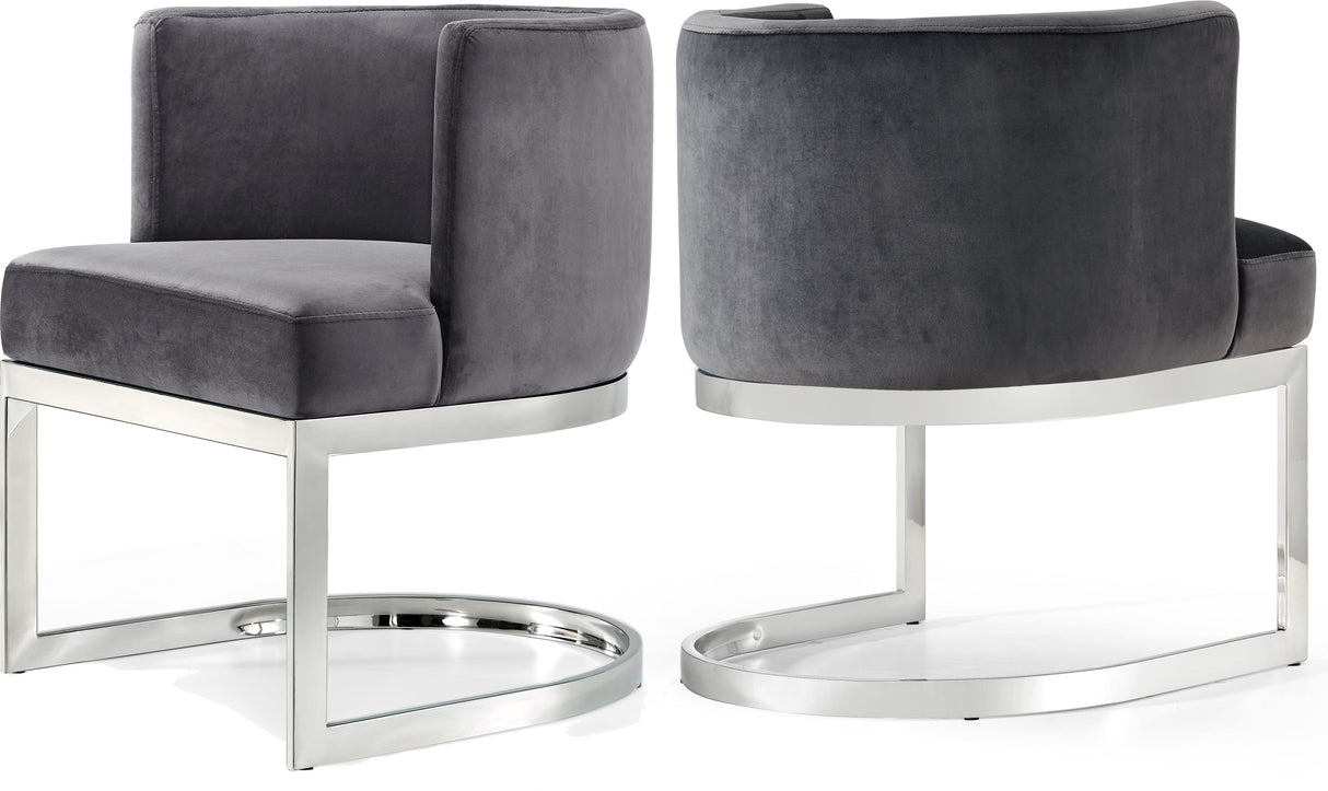 Gianna Grey Velvet Dining Chair - galleria furniture outlet
