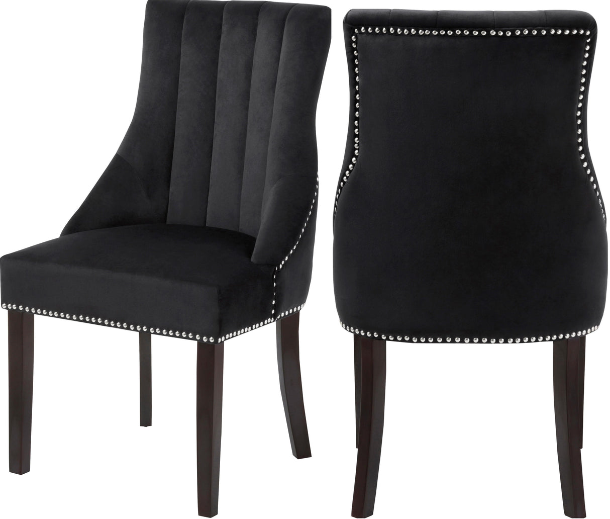 Oxford Black Velvet Dining Chair