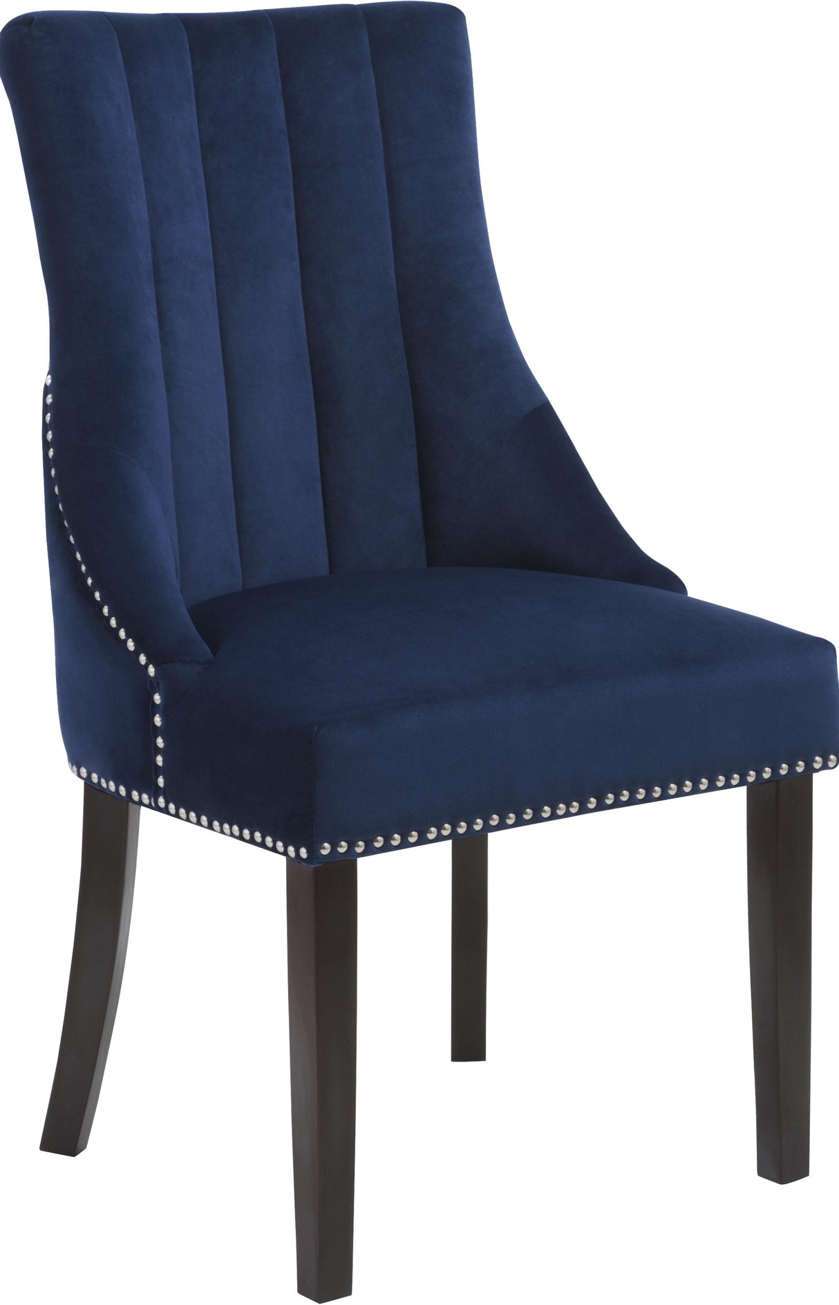 Oxford Navy Velvet Dining Chair - galleria furniture outlet