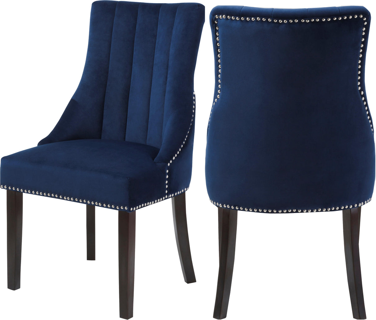 Oxford Navy Velvet Dining Chair - galleria furniture outlet