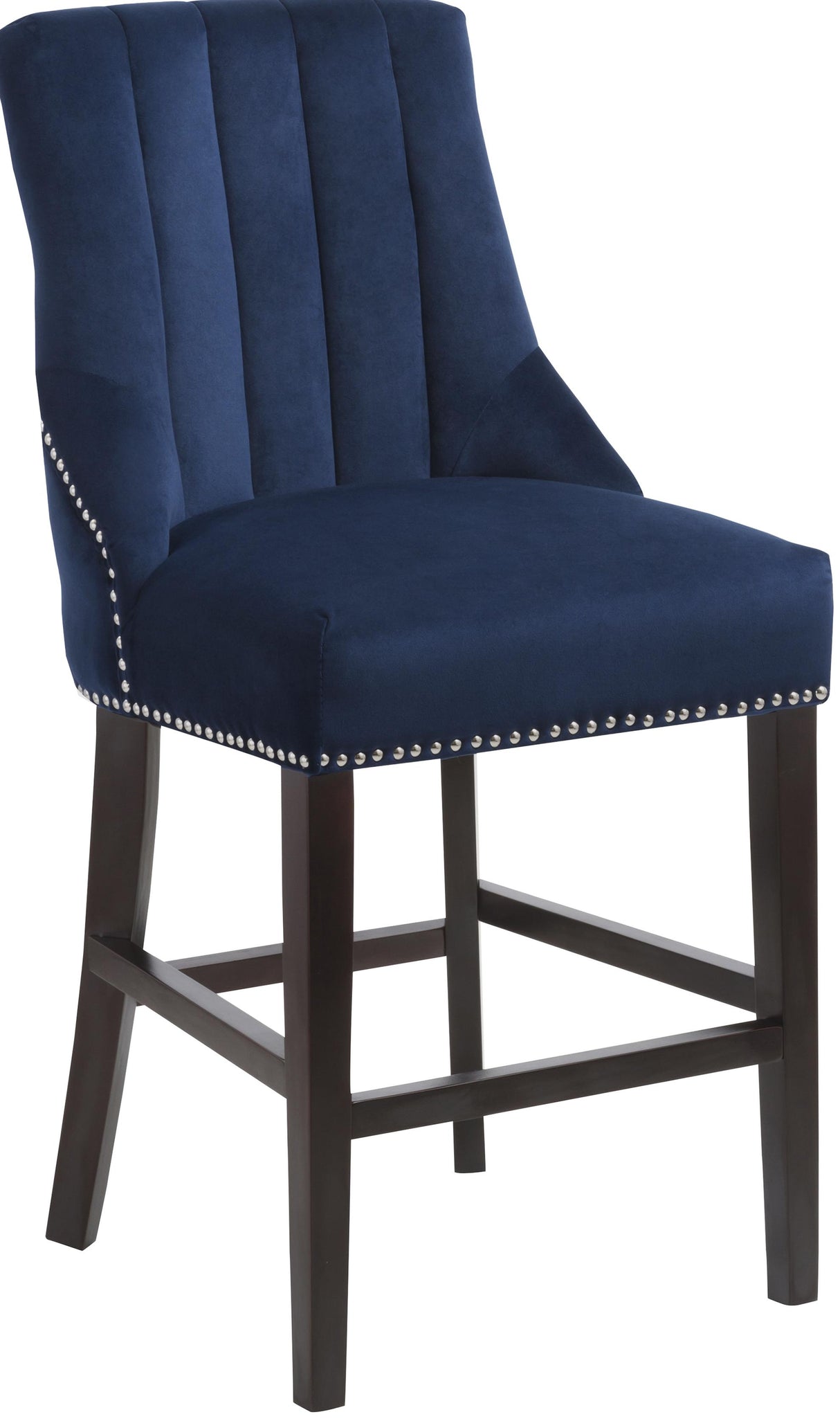 Oxford Navy Velvet Stool - galleria furniture outlet