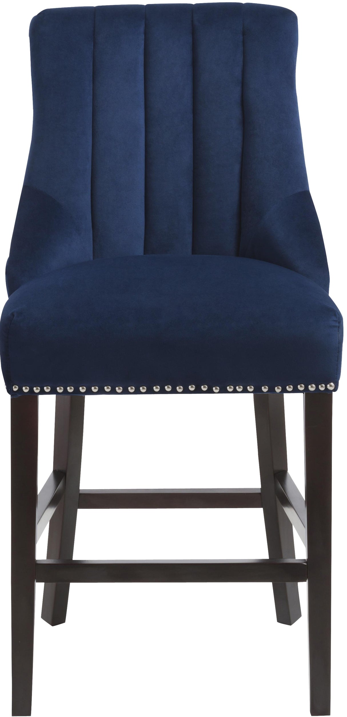Oxford Navy Velvet Stool - galleria furniture outlet