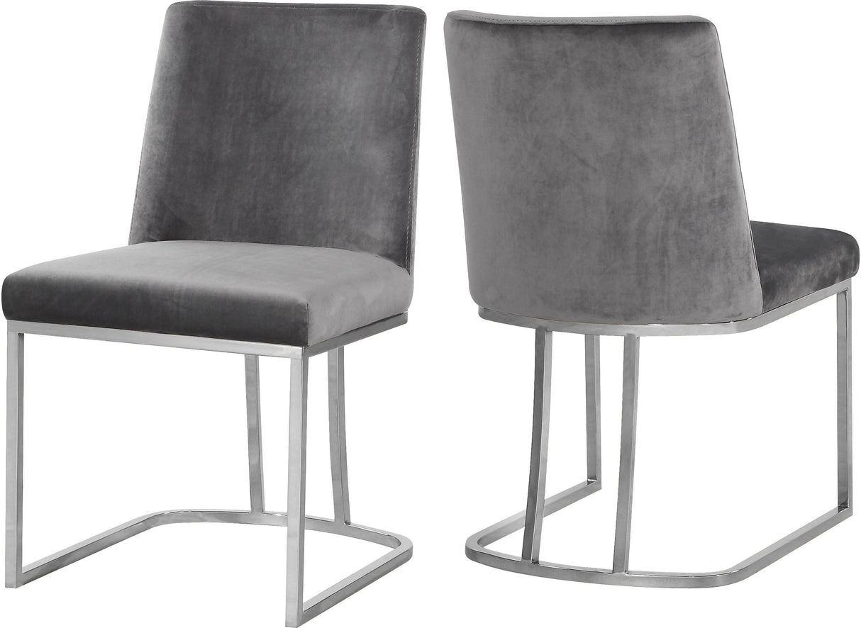 Heidi Grey Velvet Dining Chair - galleria furniture outlet