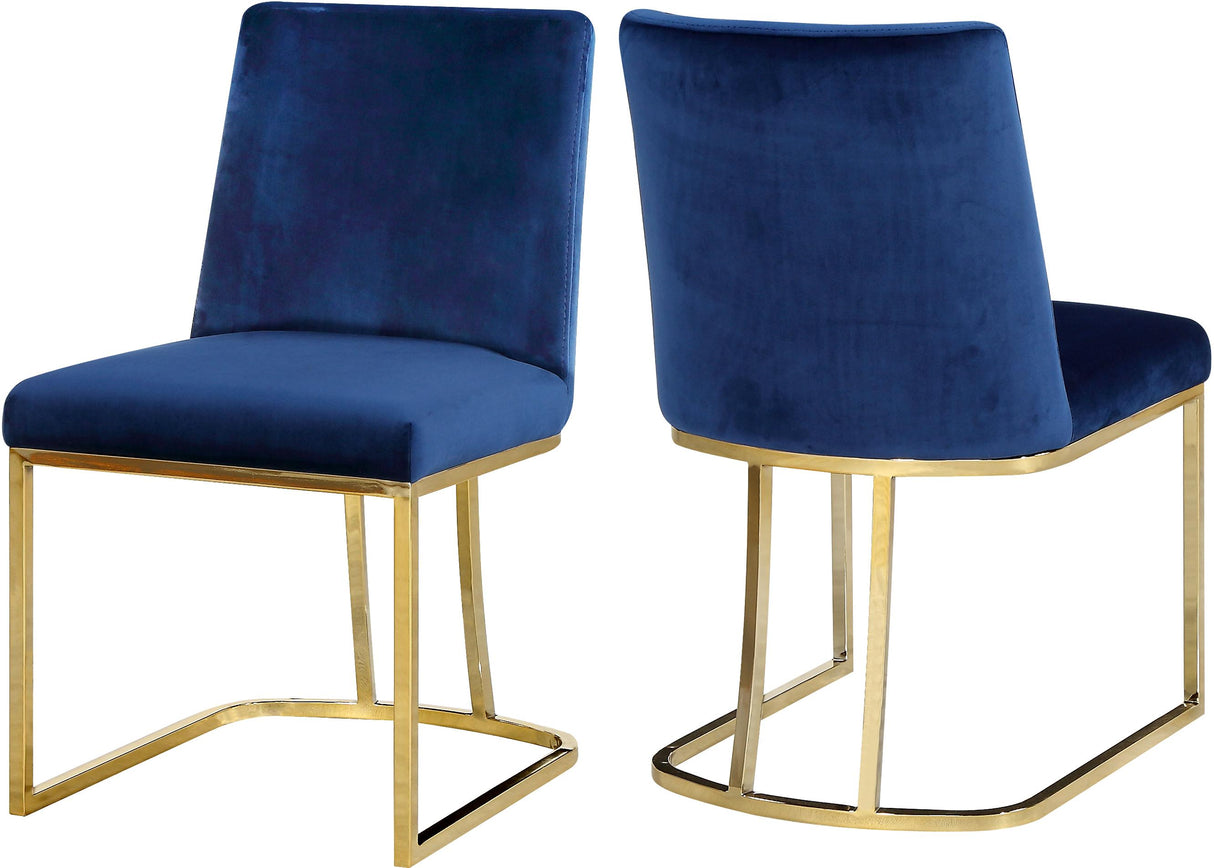 Heidi Navy Velvet Dining Chair - galleria furniture outlet