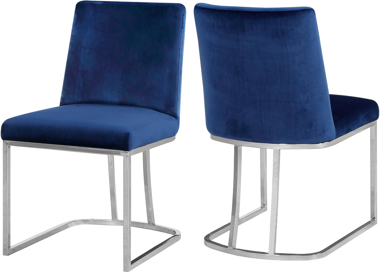 Heidi Navy Velvet Dining Chair - galleria furniture outlet