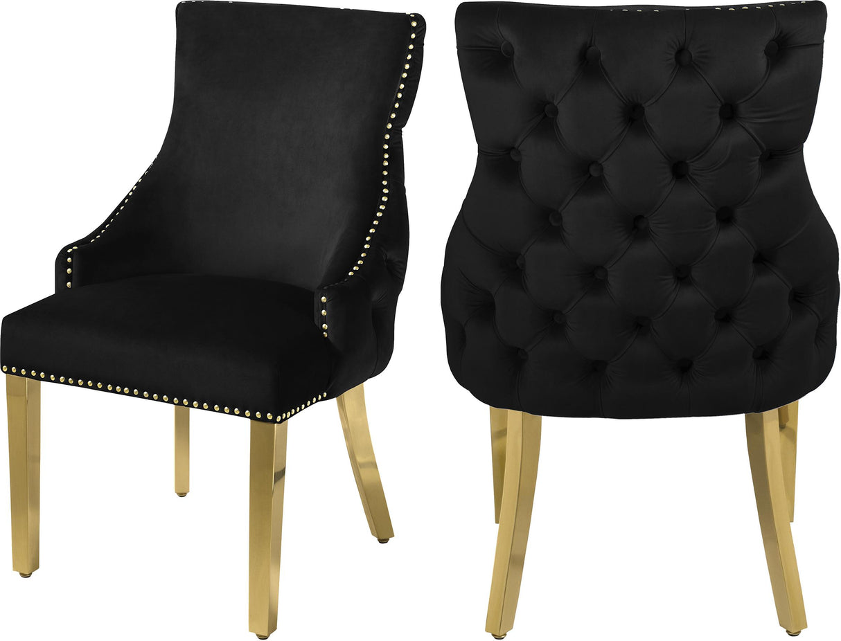 Tuft Black Velvet Dining Chair - galleria furniture outlet