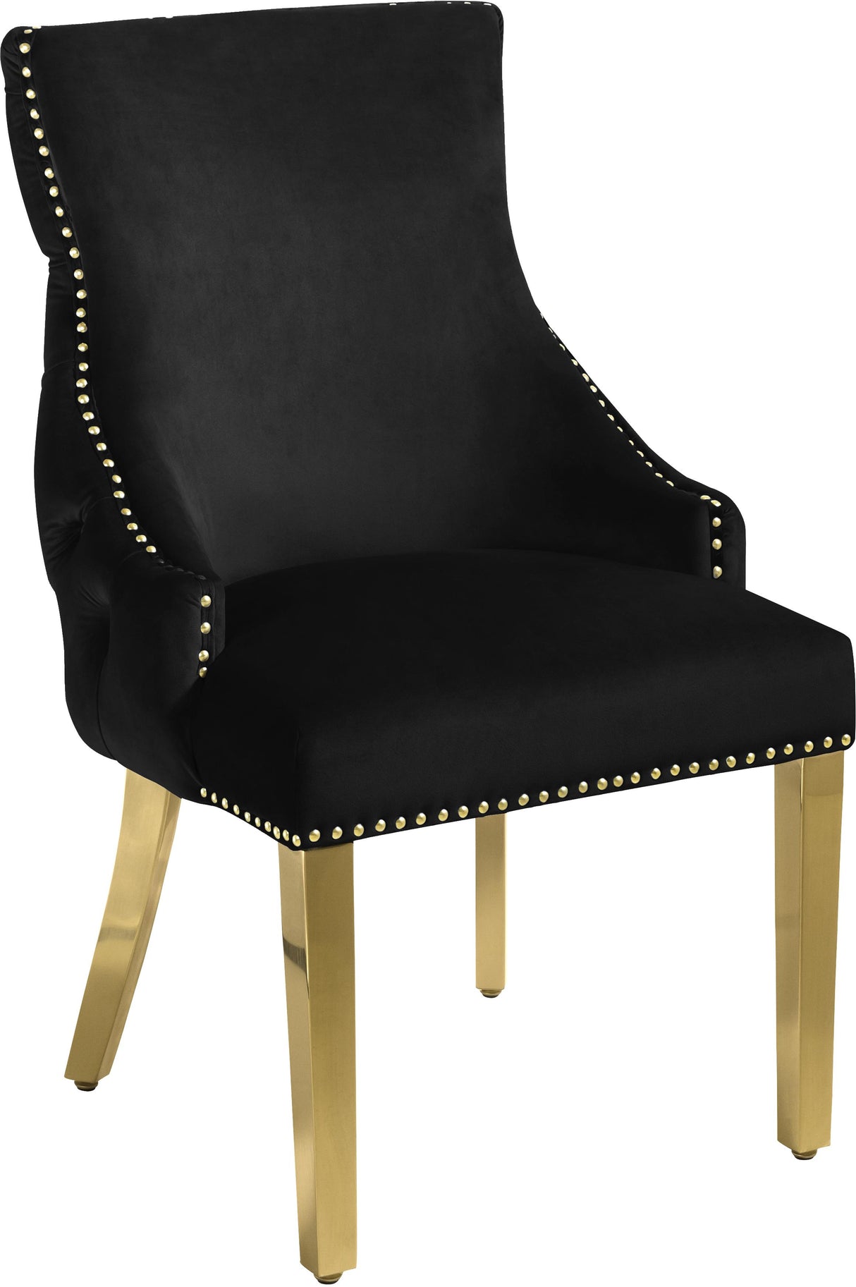 Tuft Black Velvet Dining Chair - galleria furniture outlet