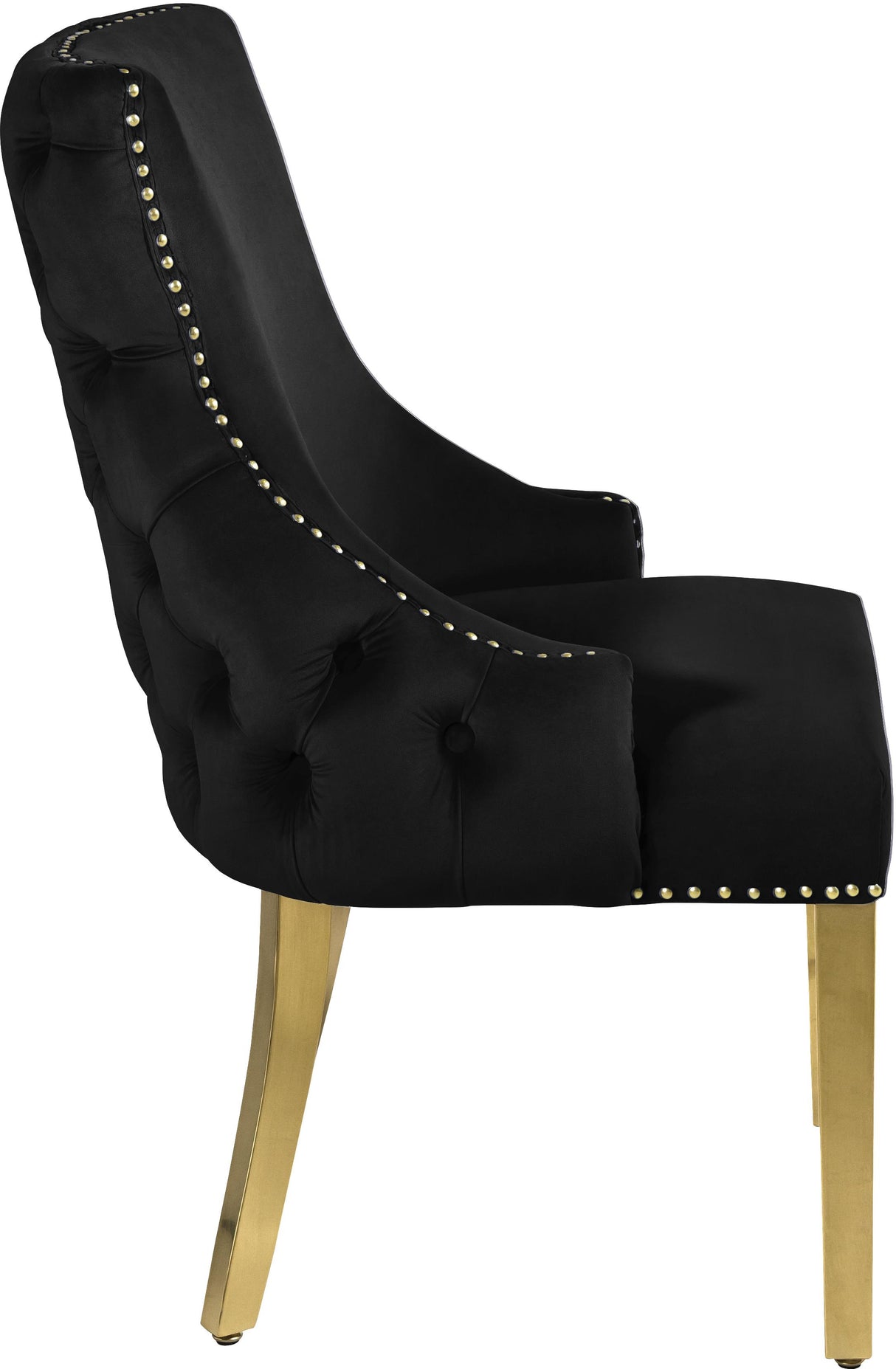 Tuft Black Velvet Dining Chair - galleria furniture outlet