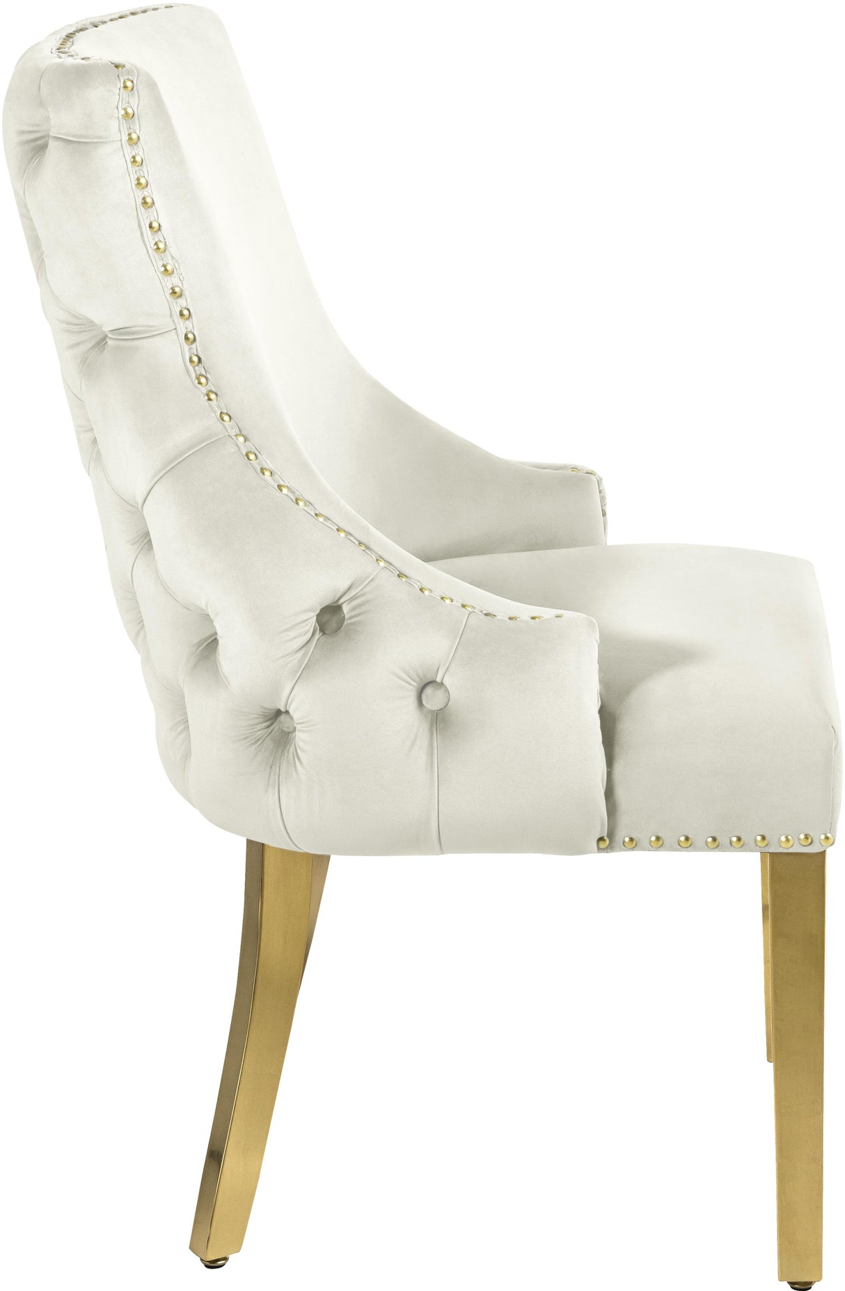 Tuft Cream Velvet Dining Chair - galleria furniture outlet