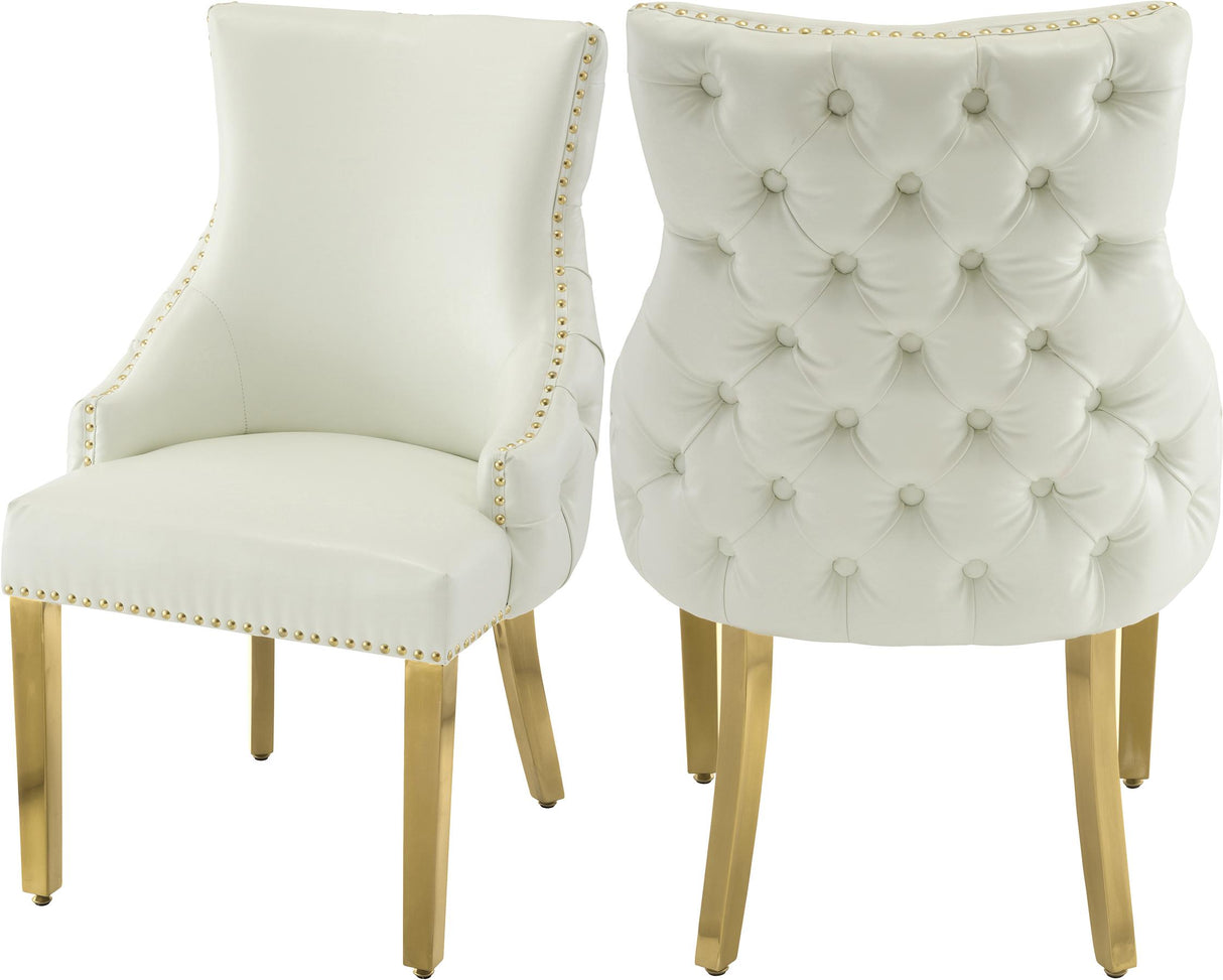 Tuft White Faux Leather Dining Chair - galleria furniture outlet