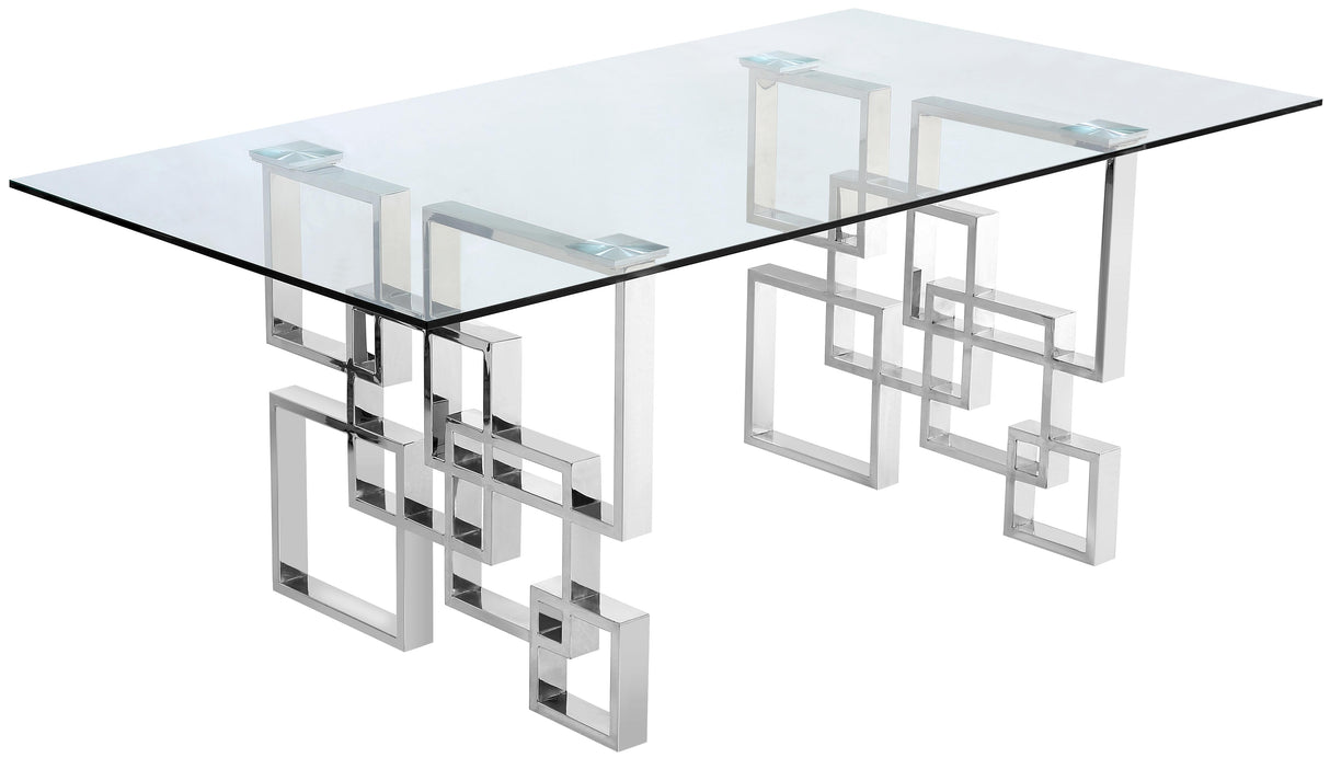Alexis Chrome Dining Table - galleria furniture outlet