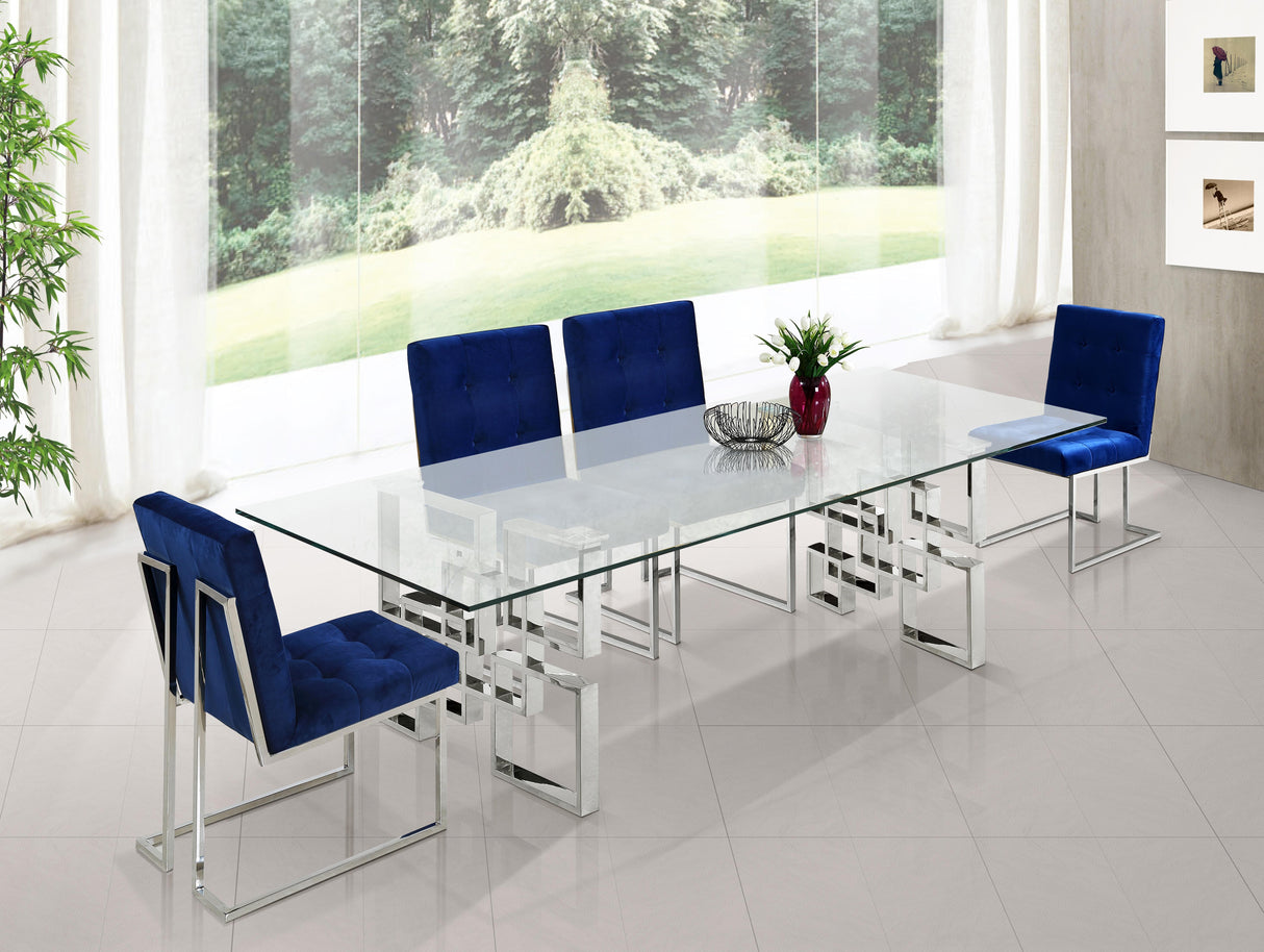 Alexis Chrome Dining Table - galleria furniture outlet