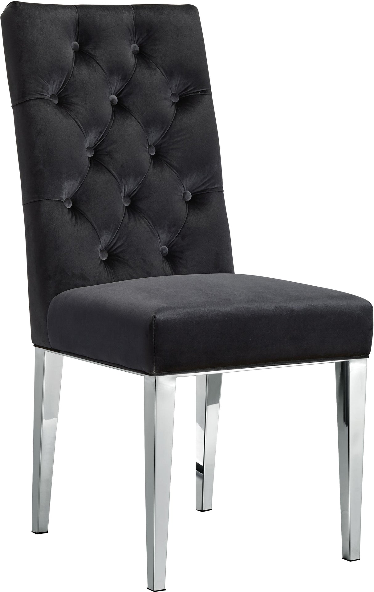 Juno Black Velvet Dining Chair - galleria furniture outlet
