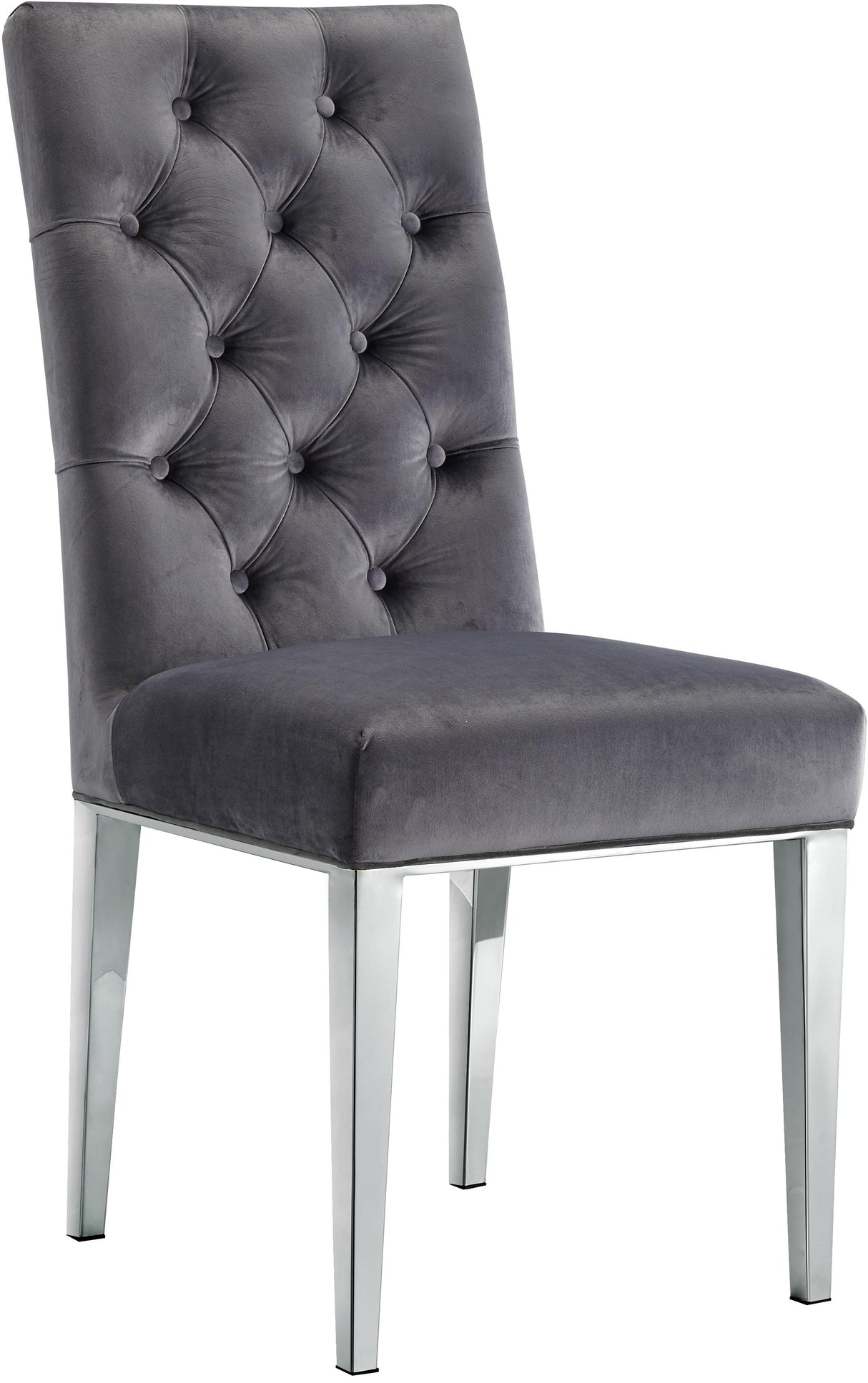 Juno Grey Velvet Dining Chair - galleria furniture outlet