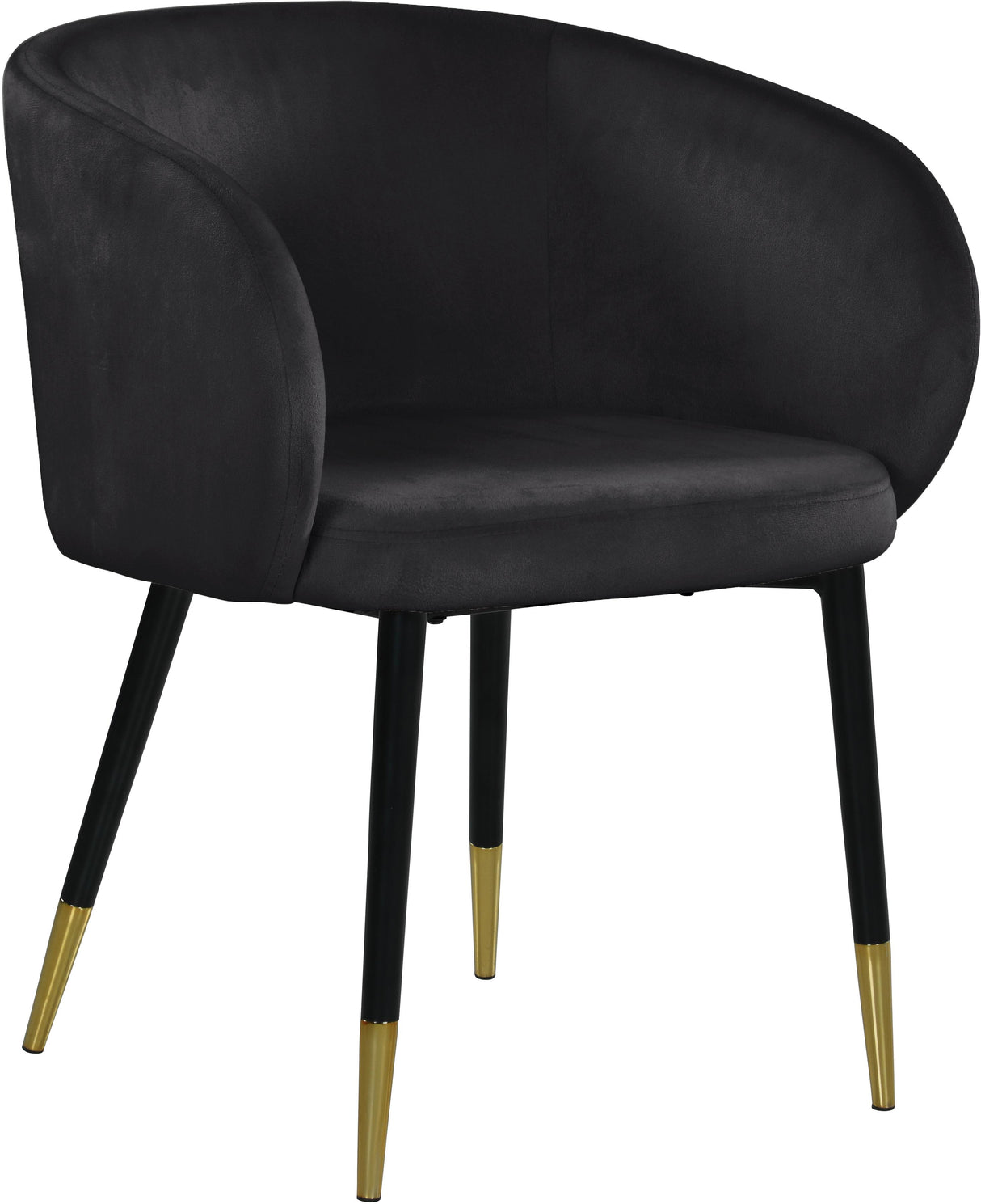 Louise Black Velvet Dining Chair - galleria furniture outlet